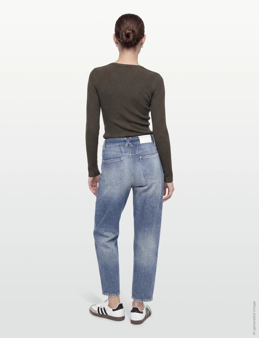 Closed - STYLE NAME PEARL JEANS MID BLUE - hosen mit weitem bein - mid blue - 4