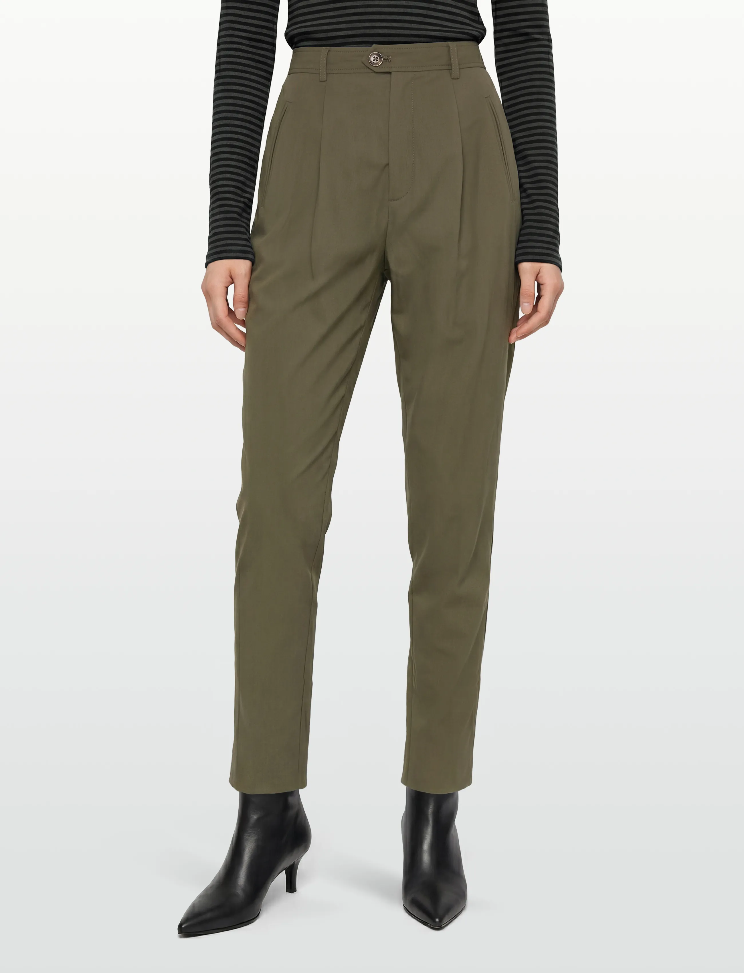 Closed - WOMEN ARLO PANTS OLIVE GREEN - barrel-bukser - olive green - 3