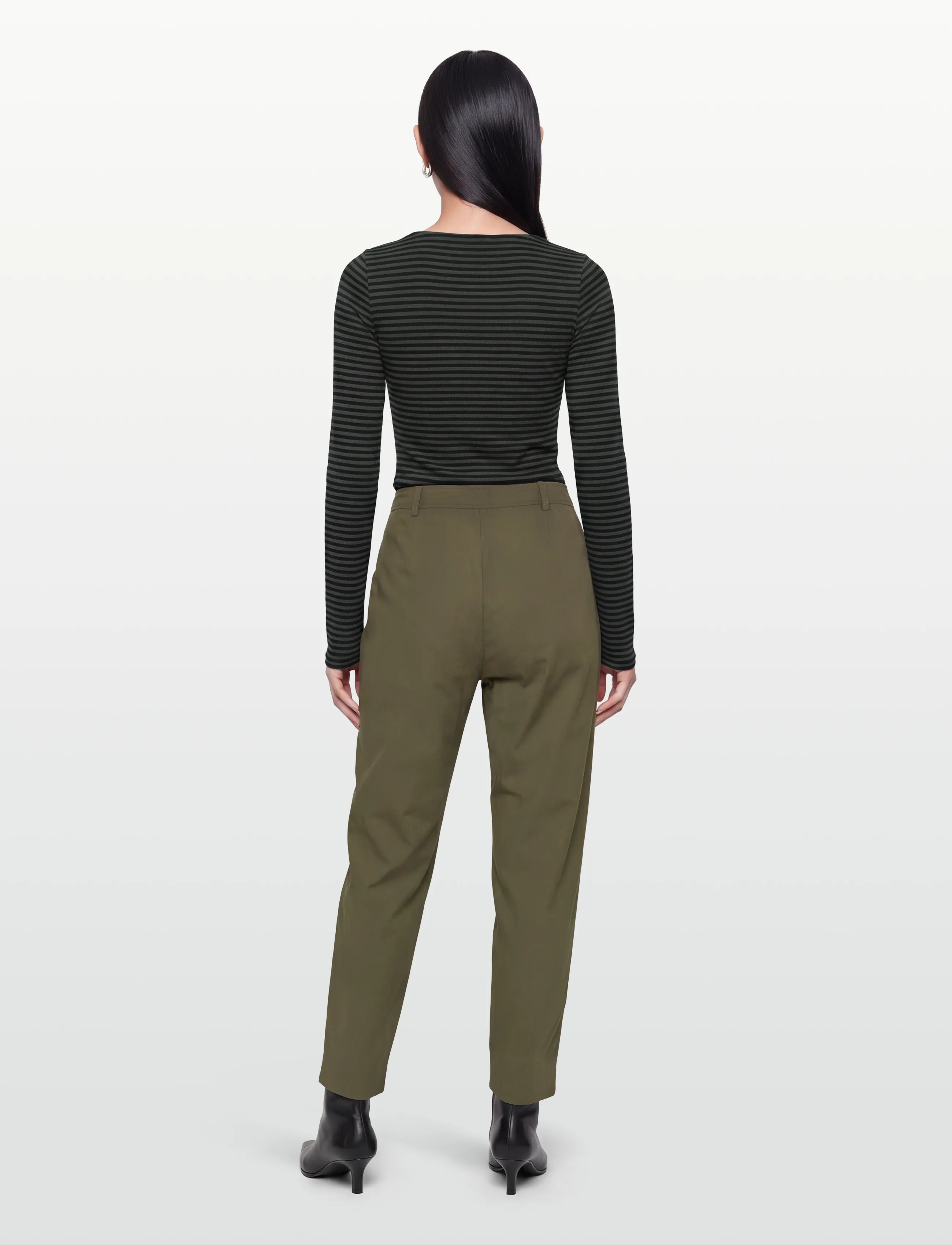 Closed - WOMEN ARLO PANTS OLIVE GREEN - barrel-bukser - olive green - 4