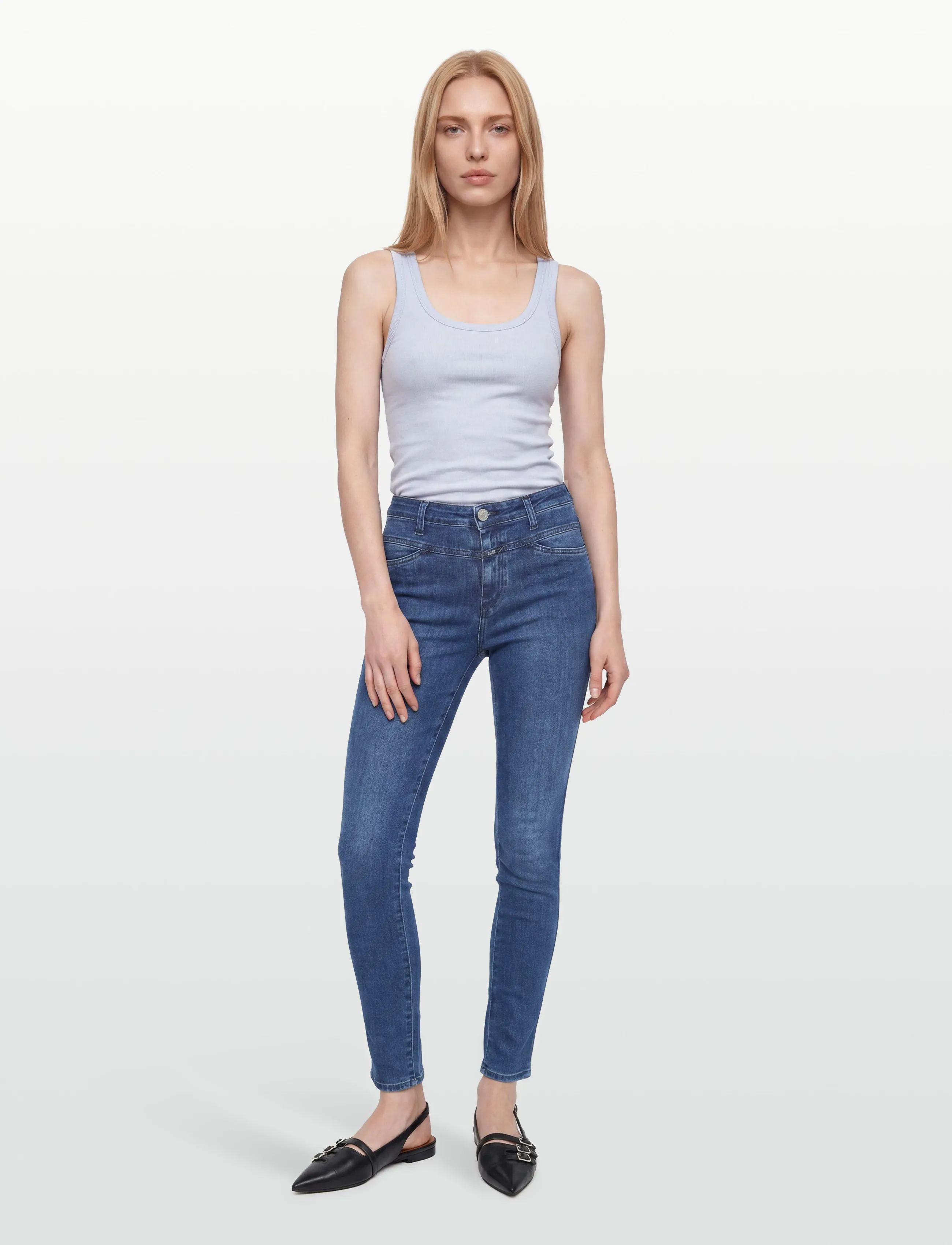Closed SKINNY PUSHER LONG JEANS DARK BLUE - Slim jeans - DARK BLUE / blue