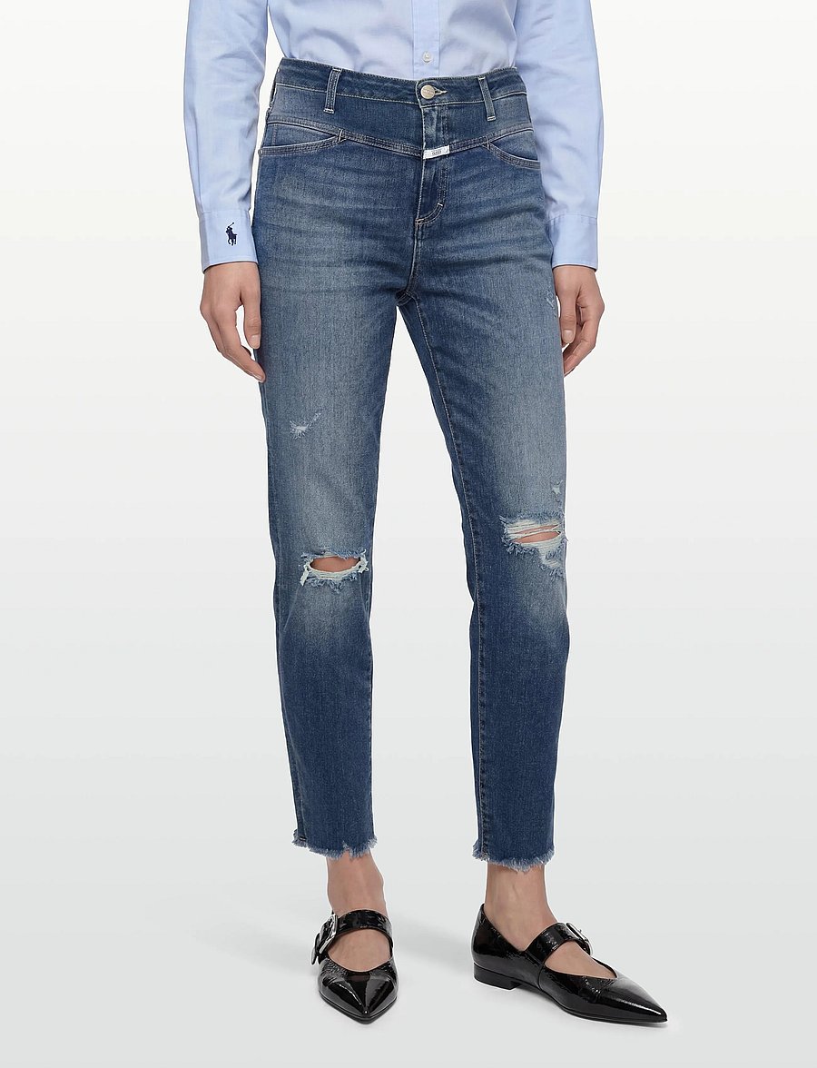 Closed - SKINNY PUSHER JEANS MID BLUE - džinsa bikses - mid blue - 3