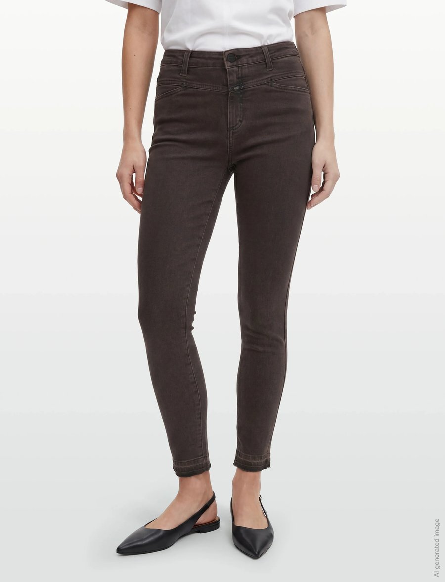 Closed - CLOSED WOMEN SKINNY PUSHER JEANS BURGUNDY - jeans skinny - burgundy - 3