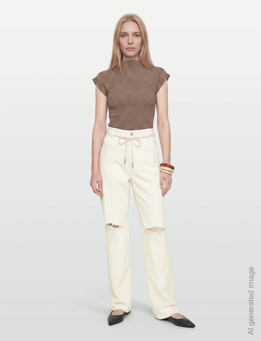 Closed - ANNI JEANS CREME - mom jeans - creme - 0