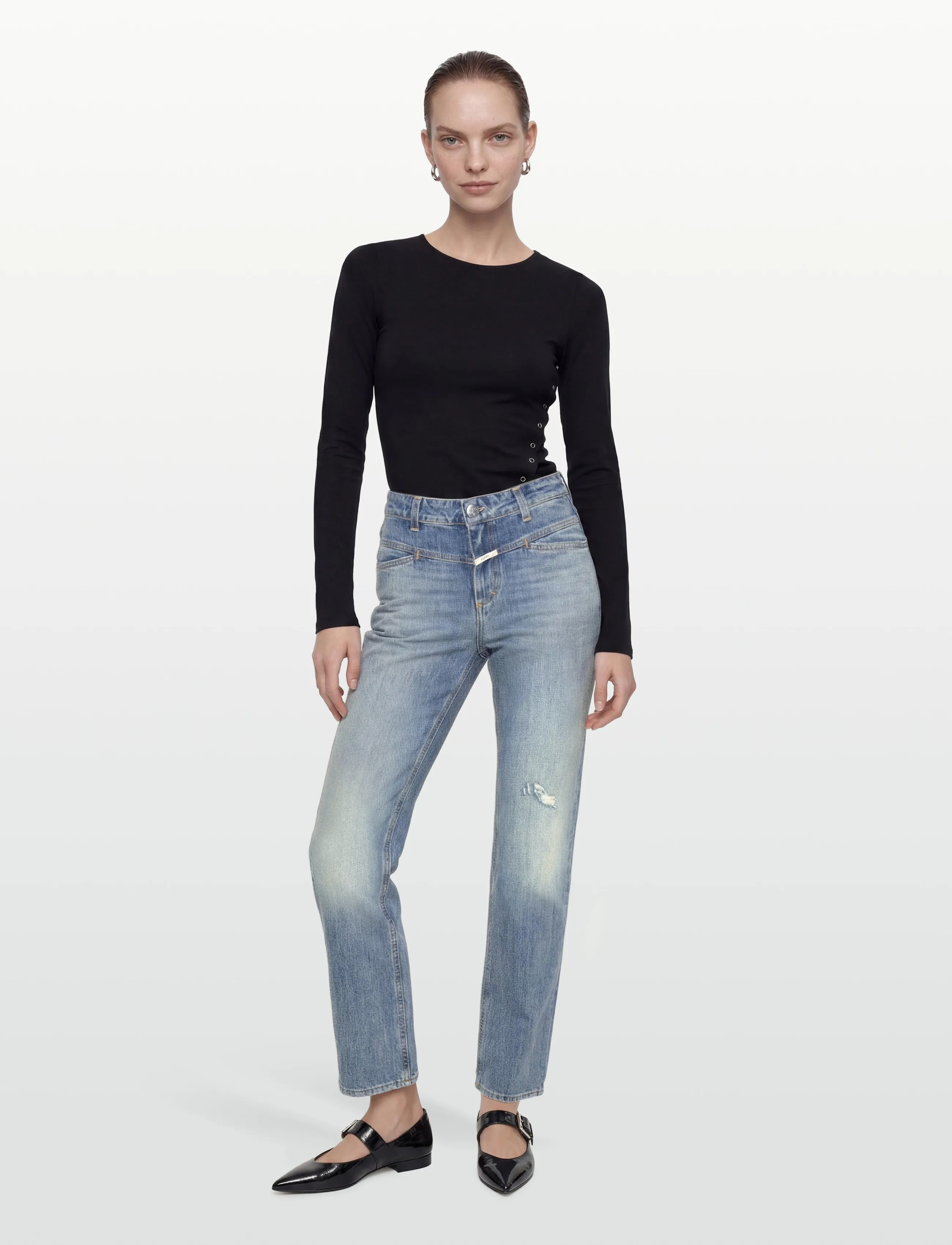 Closed STYLE NAME STRAIGHT-X JEANS MID BLUE - Akcija - MID BLUE / blue