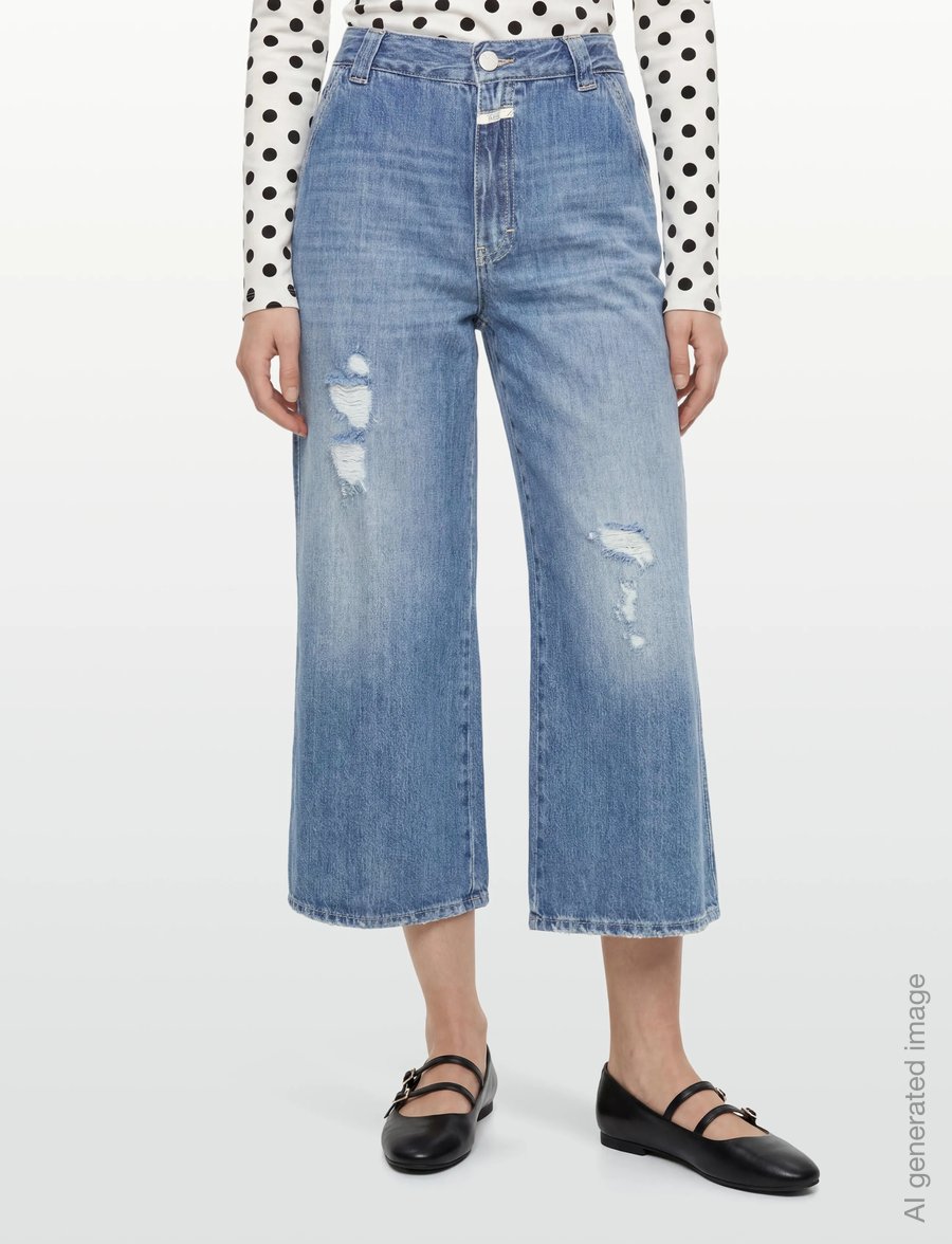 Closed - CLOSED WOMEN MELFORT JEANS MID BLUE - brede jeans - mid blue - 3
