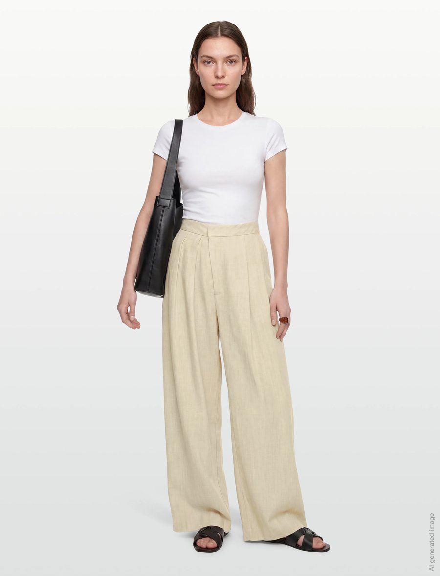 Closed - ZOLA PANTS LIGHT MOSS GREEN - hosen mit weitem bein - light moss green - 0