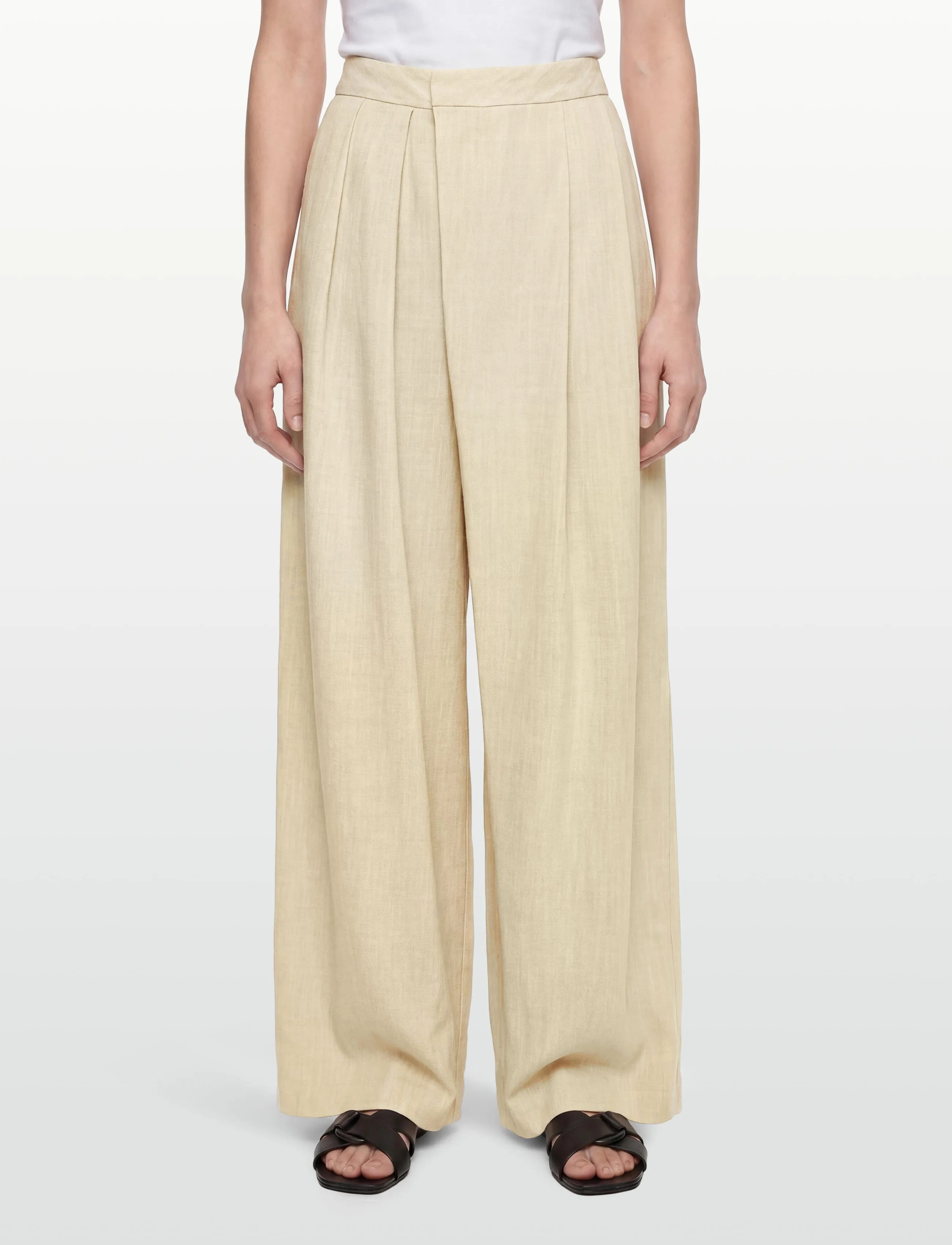 Closed - ZOLA PANTS LIGHT MOSS GREEN - hosen mit weitem bein - light moss green - 3