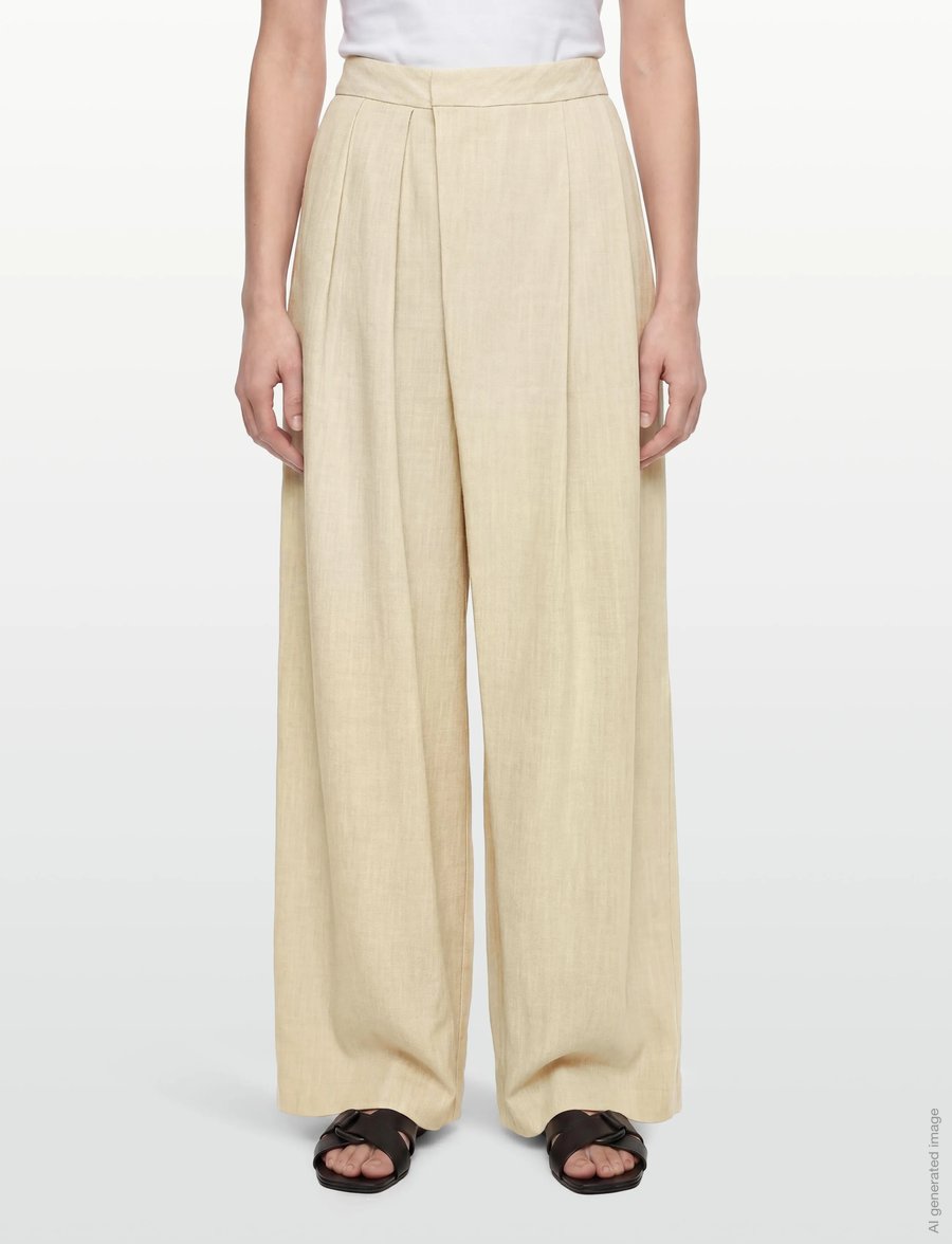 Closed - ZOLA PANTS LIGHT MOSS GREEN - hosen mit weitem bein - light moss green - 3