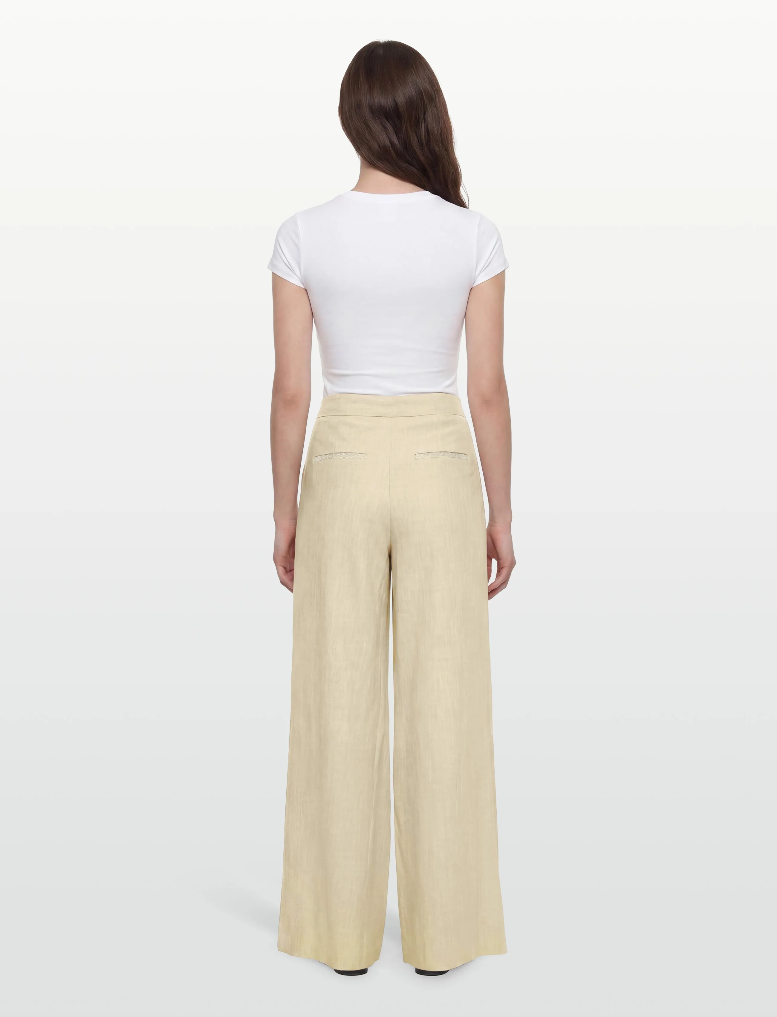 Closed - ZOLA PANTS LIGHT MOSS GREEN - hosen mit weitem bein - light moss green - 4