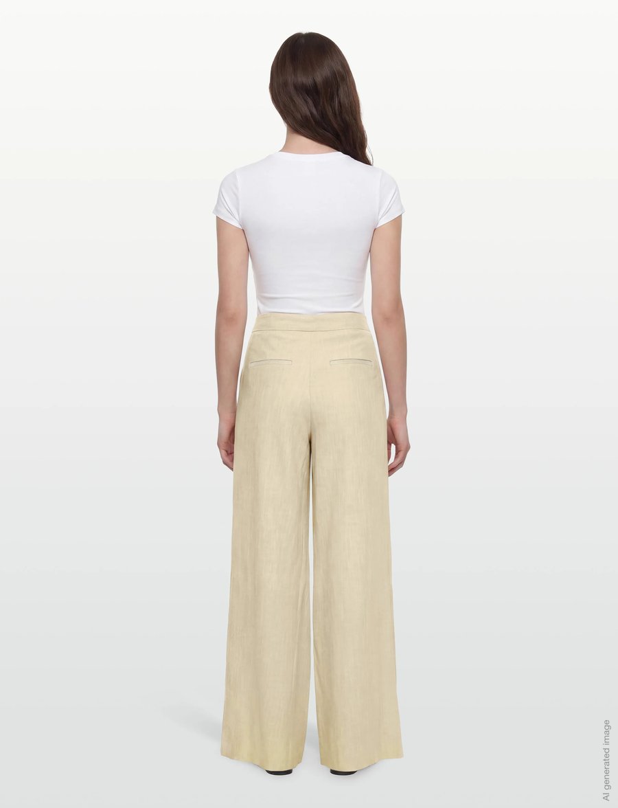 Closed - ZOLA PANTS LIGHT MOSS GREEN - hosen mit weitem bein - light moss green - 4