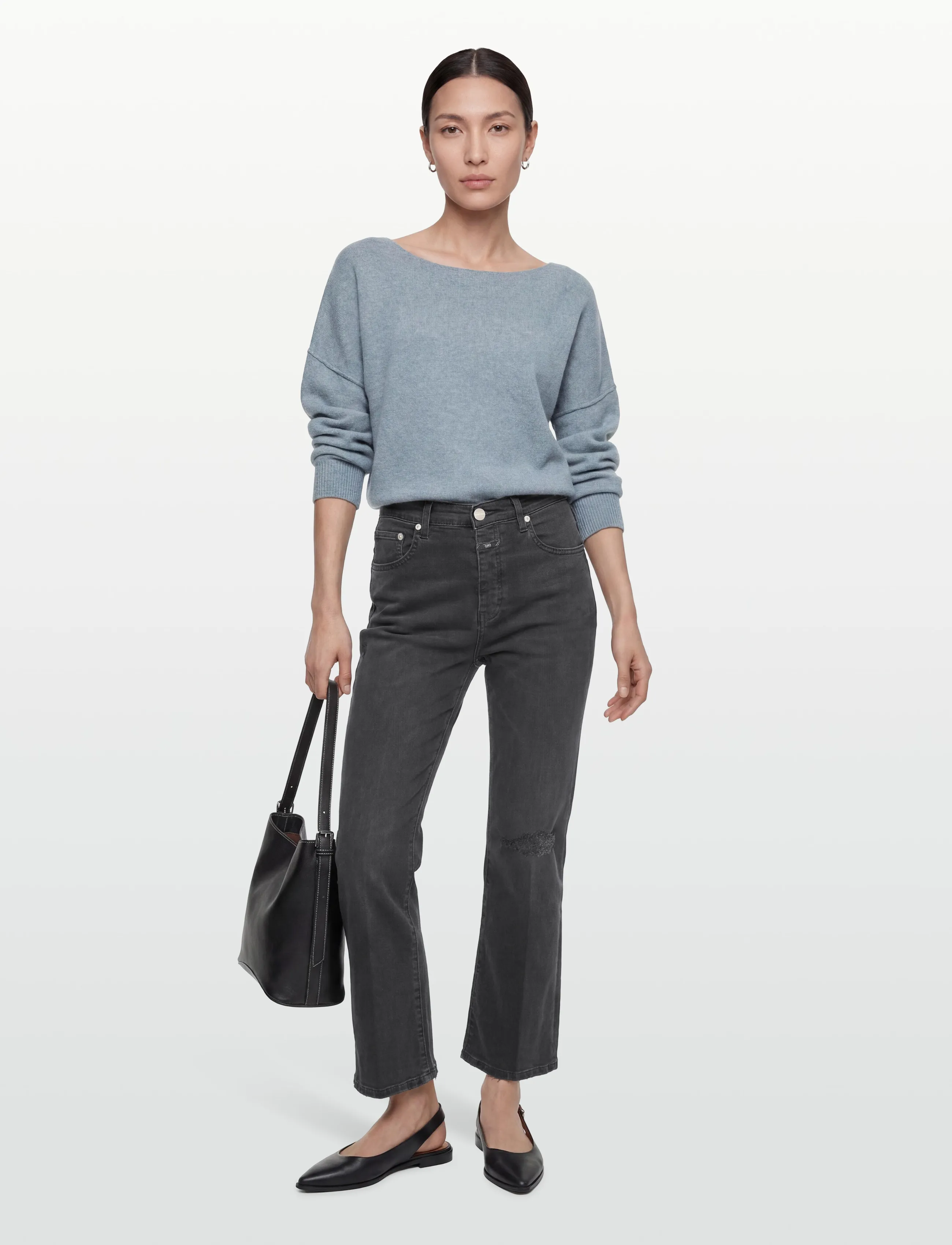 Closed HI-SUN JEANS DARK GREY - Bootcut džinsi - DARK GREY / grey