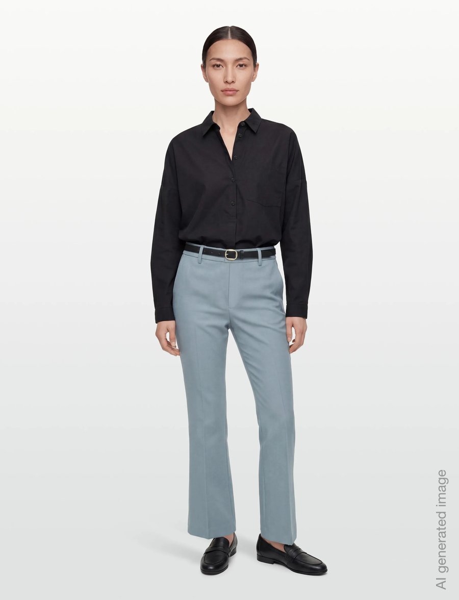 Closed - STYLE NAME WHARTON PANTS BLUE WATER - utsvängda byxor - blue water - 0