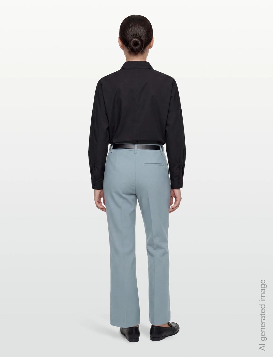 Closed - STYLE NAME WHARTON PANTS BLUE WATER - utsvängda byxor - blue water - 4