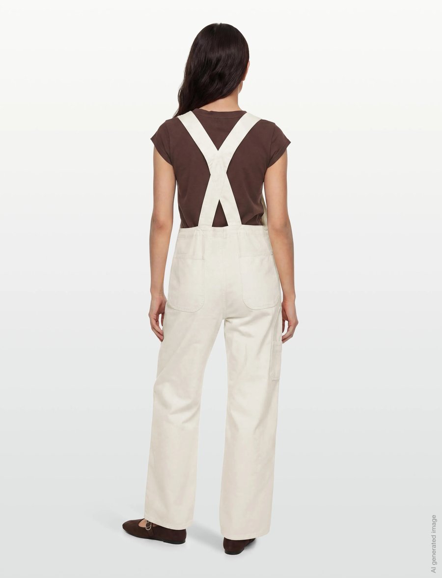 Closed - WOMEN DUNGAREE JEANS CREME - modetrends - creme - 4