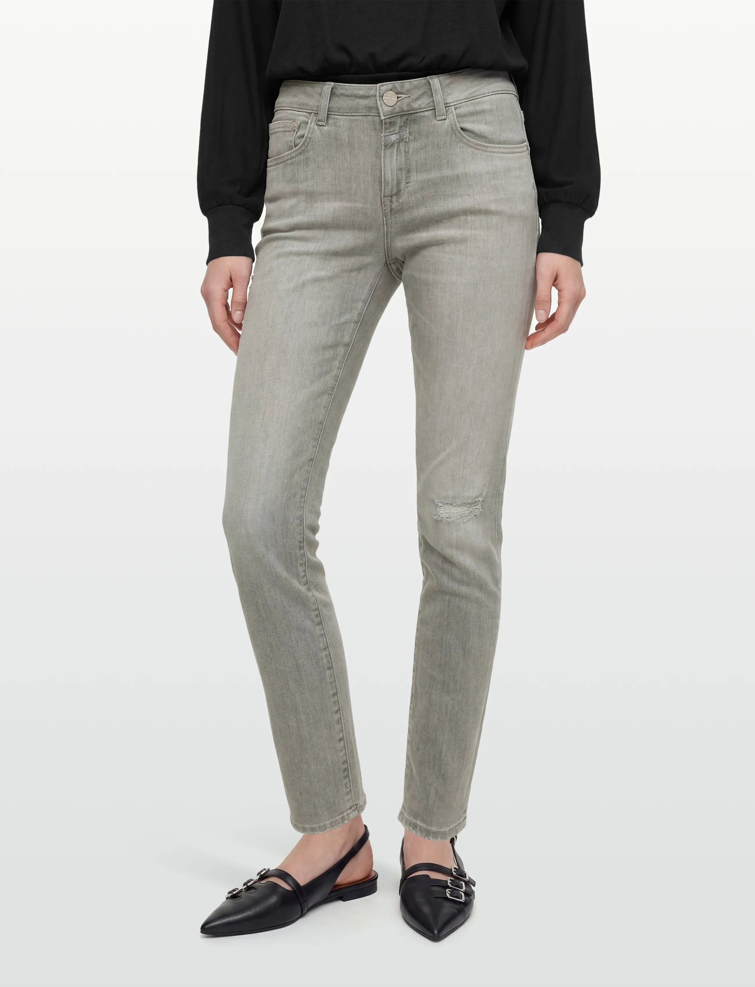 Closed - BAKER LONG JEANS - tapered jeans - mid grey - 3