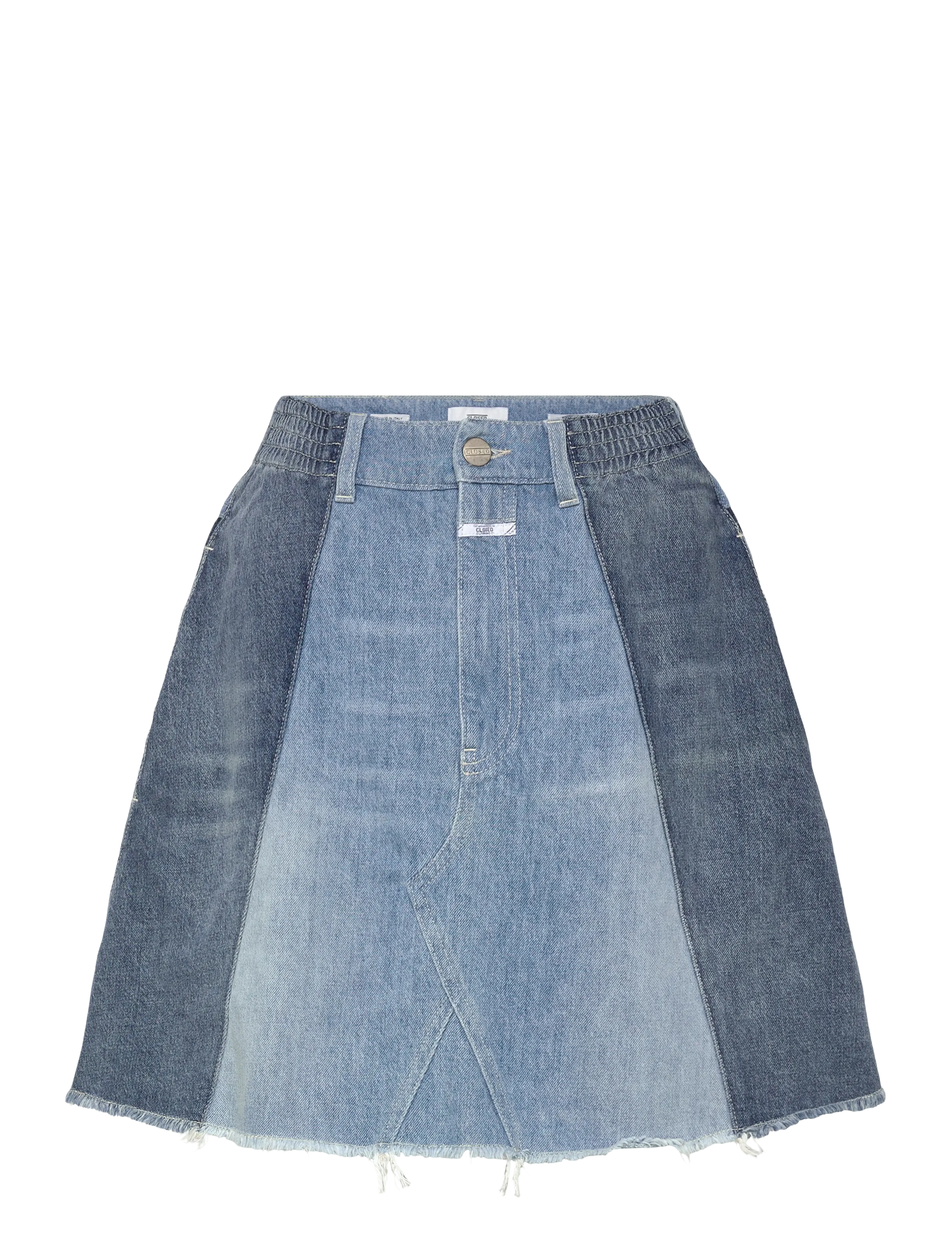 Closed WOMEN DENIM PATCHWORK SKIRT MID BLUE - Short skirts - MID BLUE / blue