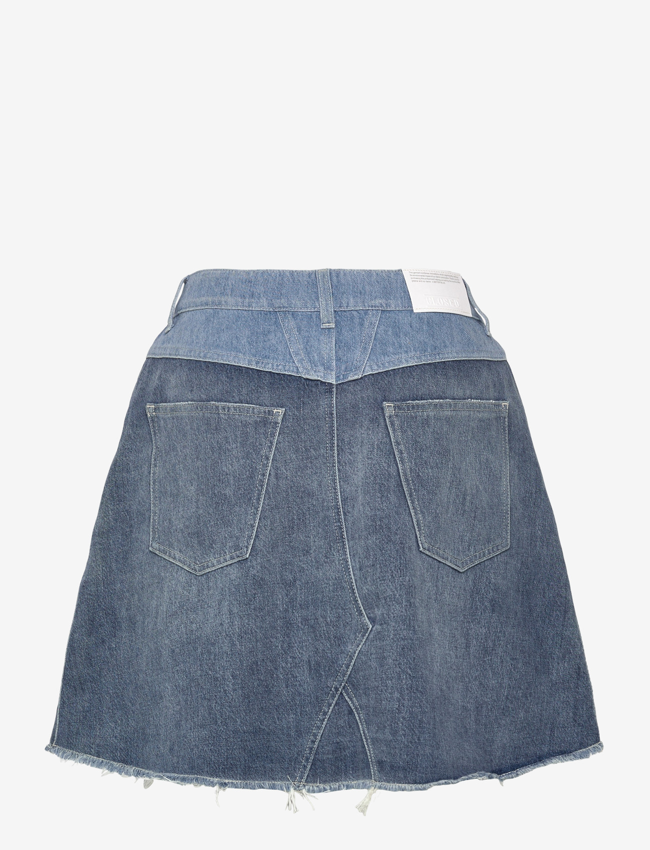 Closed - WOMEN DENIM PATCHWORK SKIRT MID BLUE - denim skirts - mid blue - 1