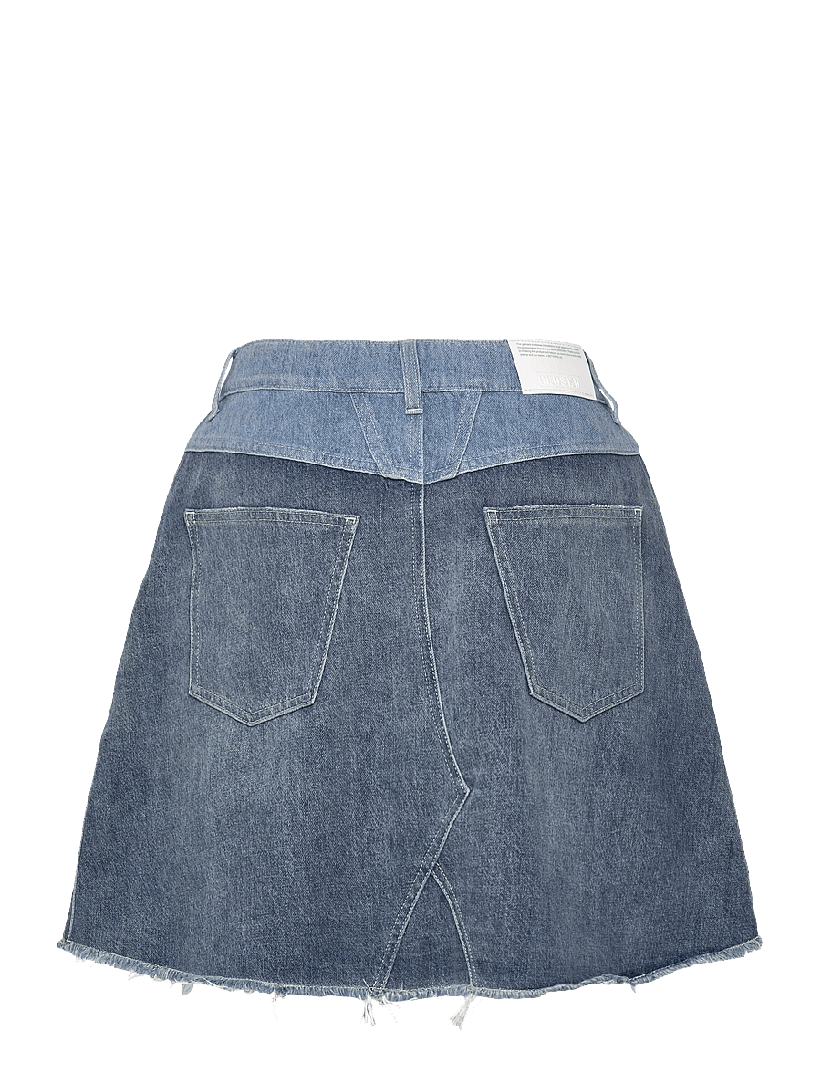 Closed - WOMEN DENIM PATCHWORK SKIRT MID BLUE - denim skirts - mid blue - 2