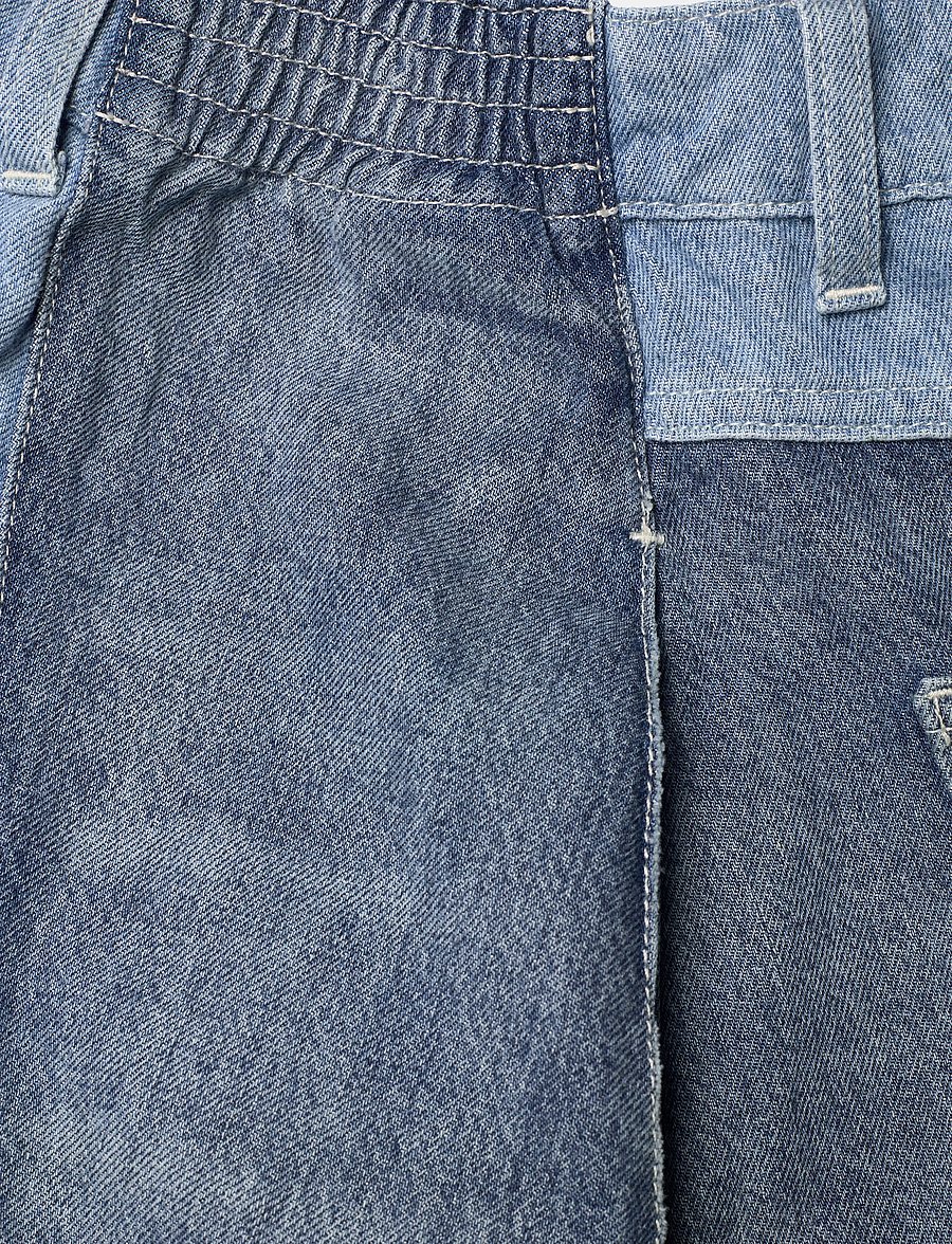 Closed - WOMEN DENIM PATCHWORK SKIRT MID BLUE - denim skirts - mid blue - 5