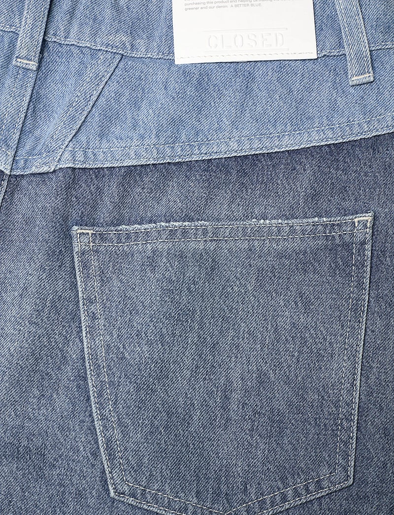 Closed - WOMEN DENIM PATCHWORK SKIRT MID BLUE - denim skirts - mid blue - 4