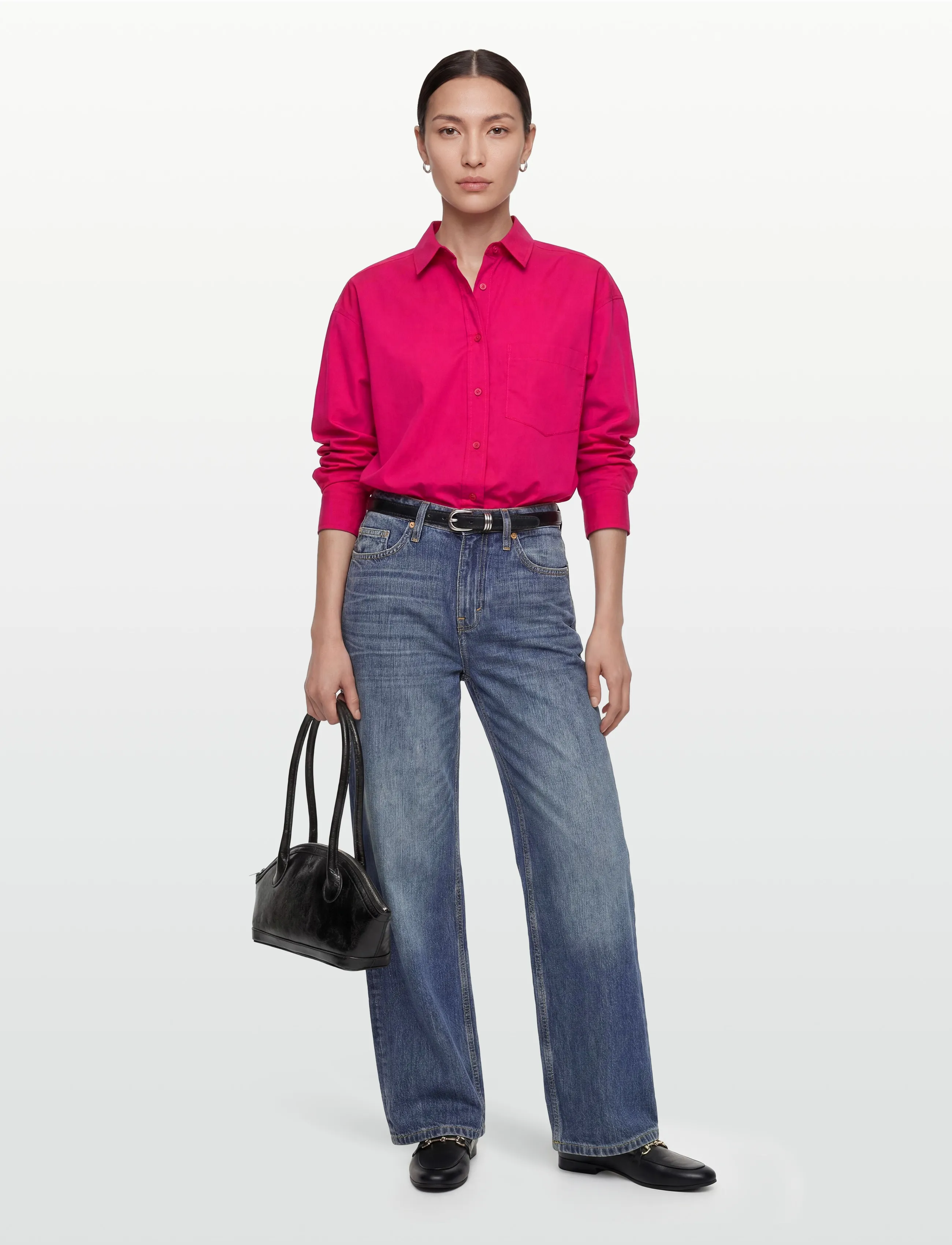 Closed Women Basic Shirt Rasperry Pink, Kvinder, Oversize Skjorte, Pink, Str: L