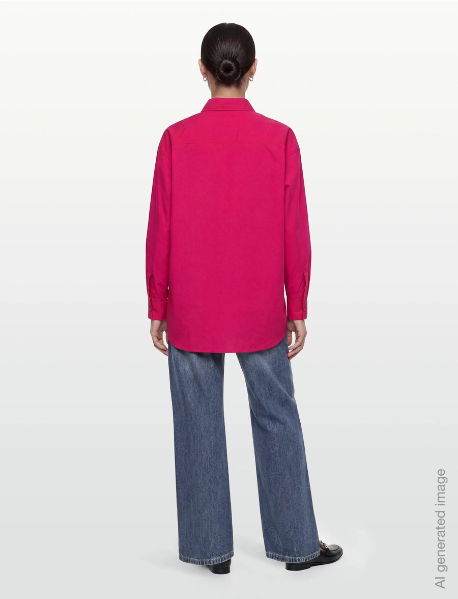 Closed - CLOSED WOMEN BASIC SHIRT RASPERRY PINK - pitkähihaiset paidat - rasperry pink - 4