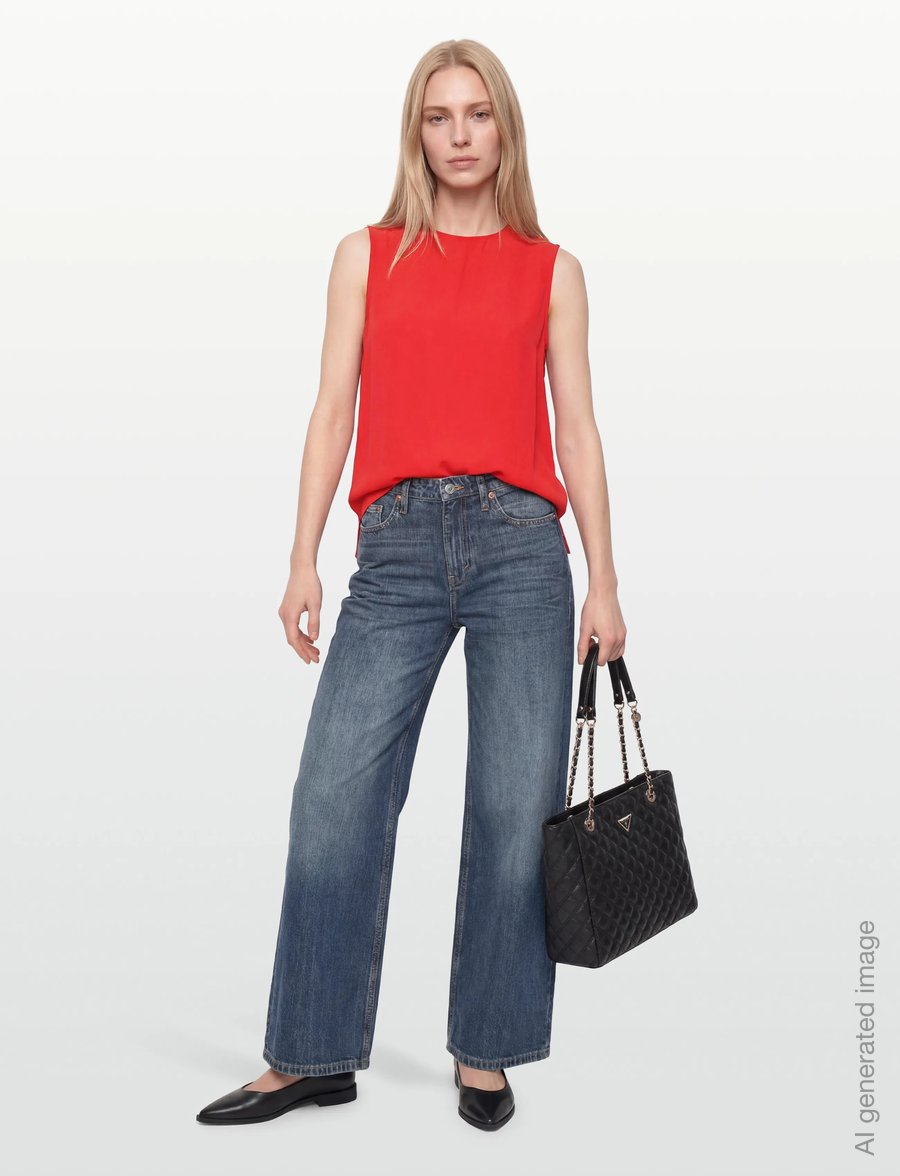Closed - SLIT TOP SHIRTS & BLOUSES FIERY RED - varrukateta pluusid - fiery red - 0