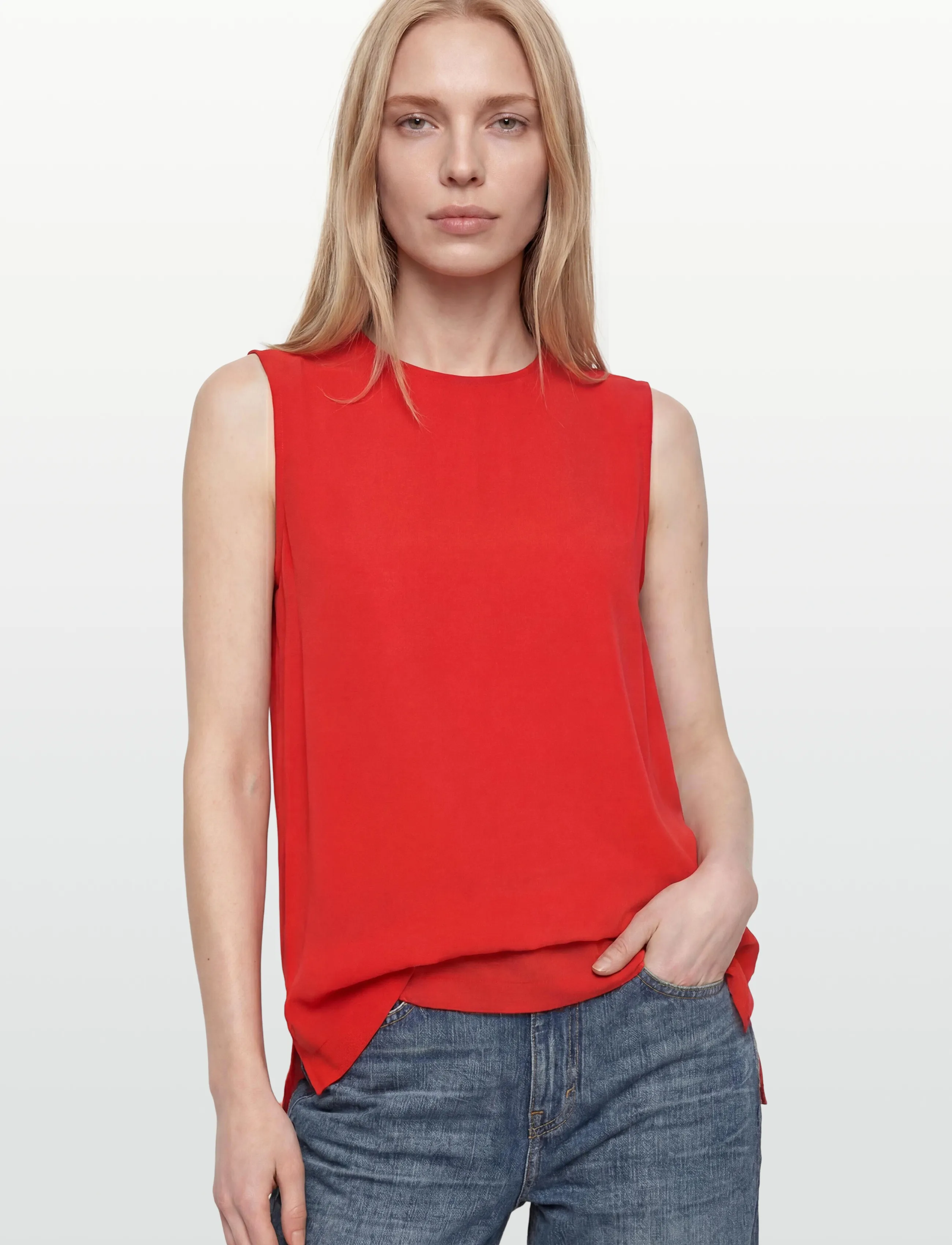 Closed - SLIT TOP SHIRTS & BLOUSES FIERY RED - ermalausar blússur - fiery red - 5