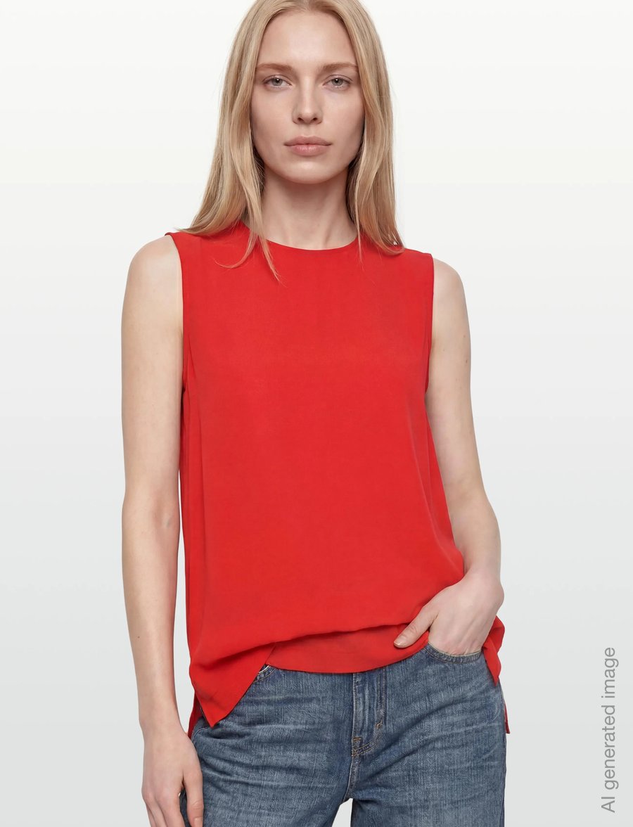 Closed - SLIT TOP SHIRTS & BLOUSES FIERY RED - varrukateta pluusid - fiery red - 5