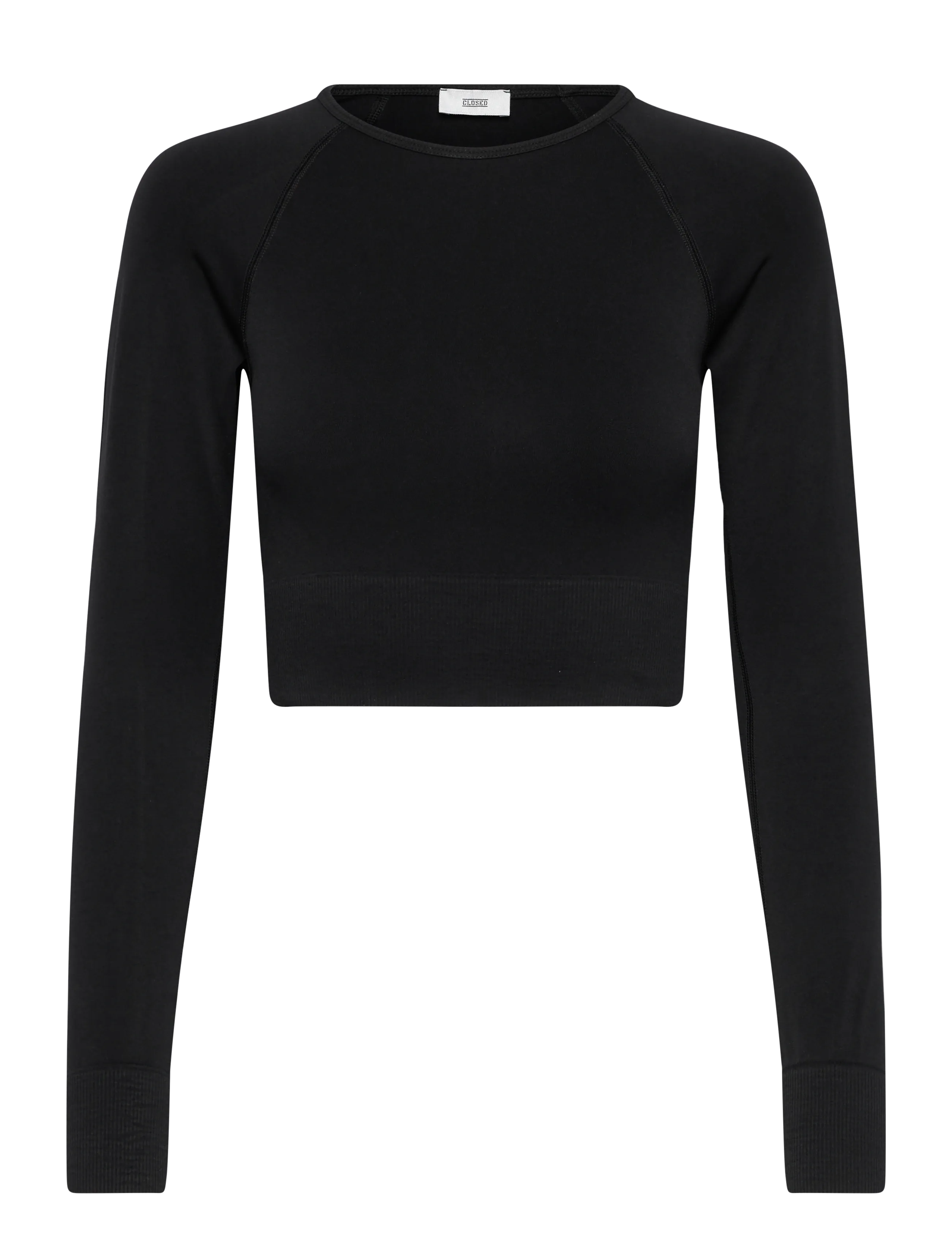 CLOSED Damen Cropped Raglan Longsleeve T-shirts Schwarz Schwarz - L/XL - Damen