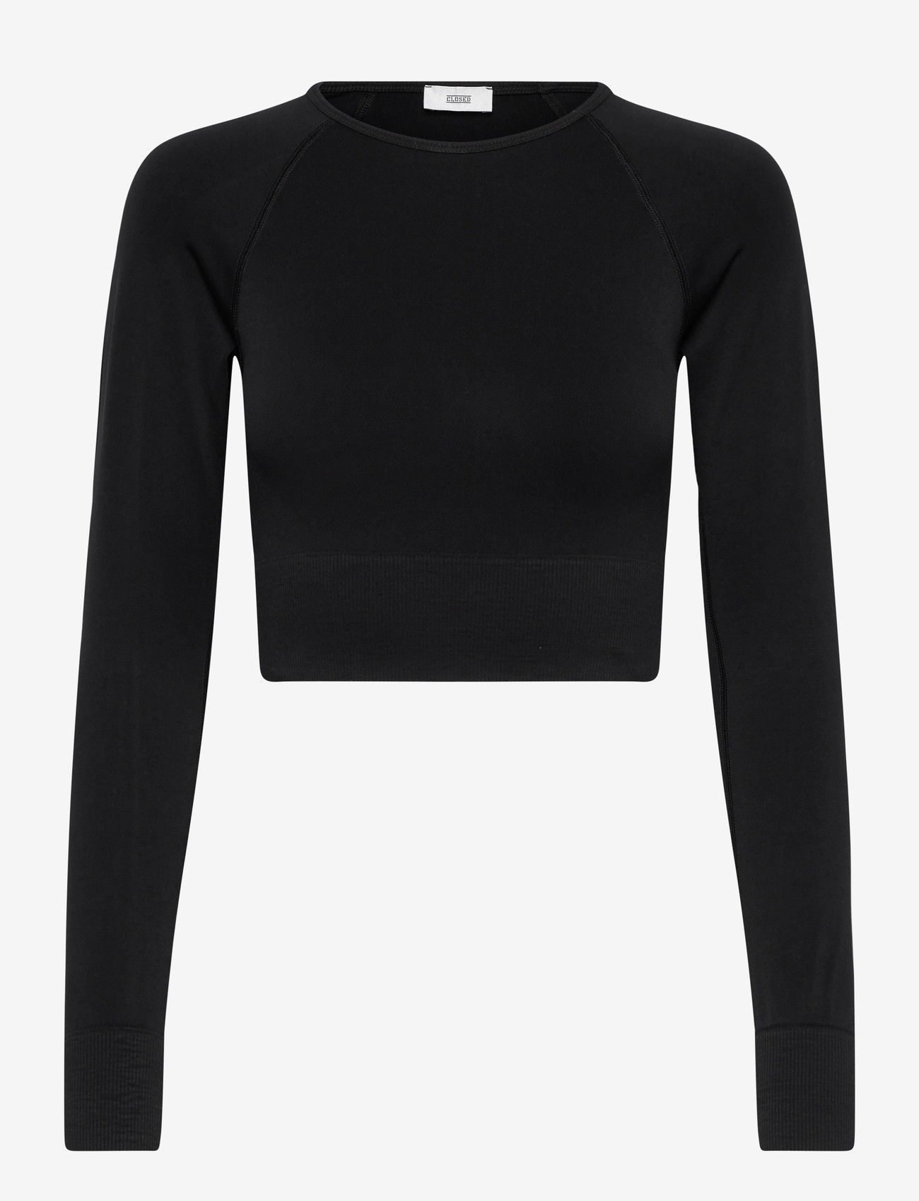 Closed - WOMEN CROPPED RAGLAN LONGSLEEVE T-SHIRTS BLACK - crop-tops - black - 0