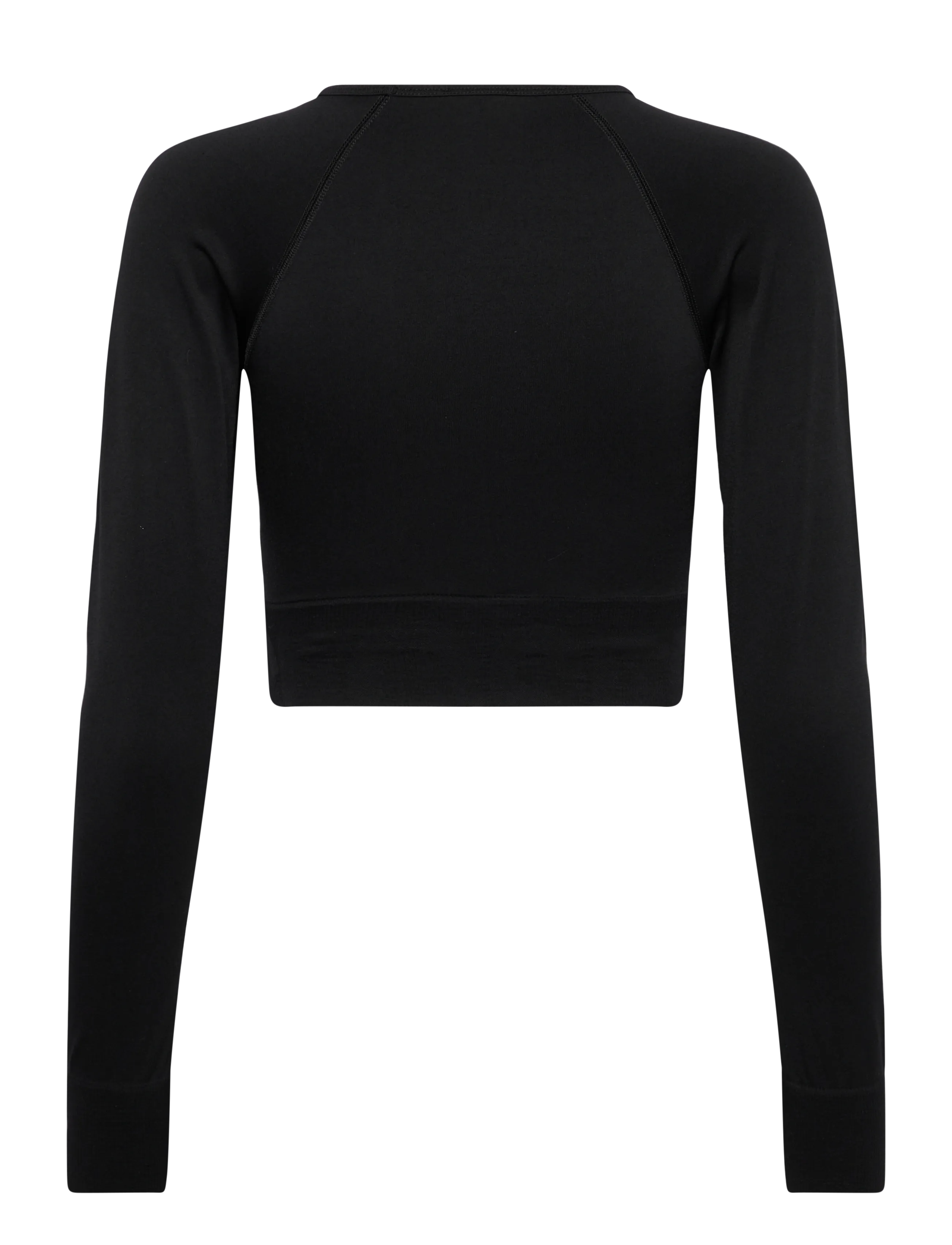 Closed - WOMEN CROPPED RAGLAN LONGSLEEVE T-SHIRTS BLACK - palaidinės ir marškinėliai - black - 2
