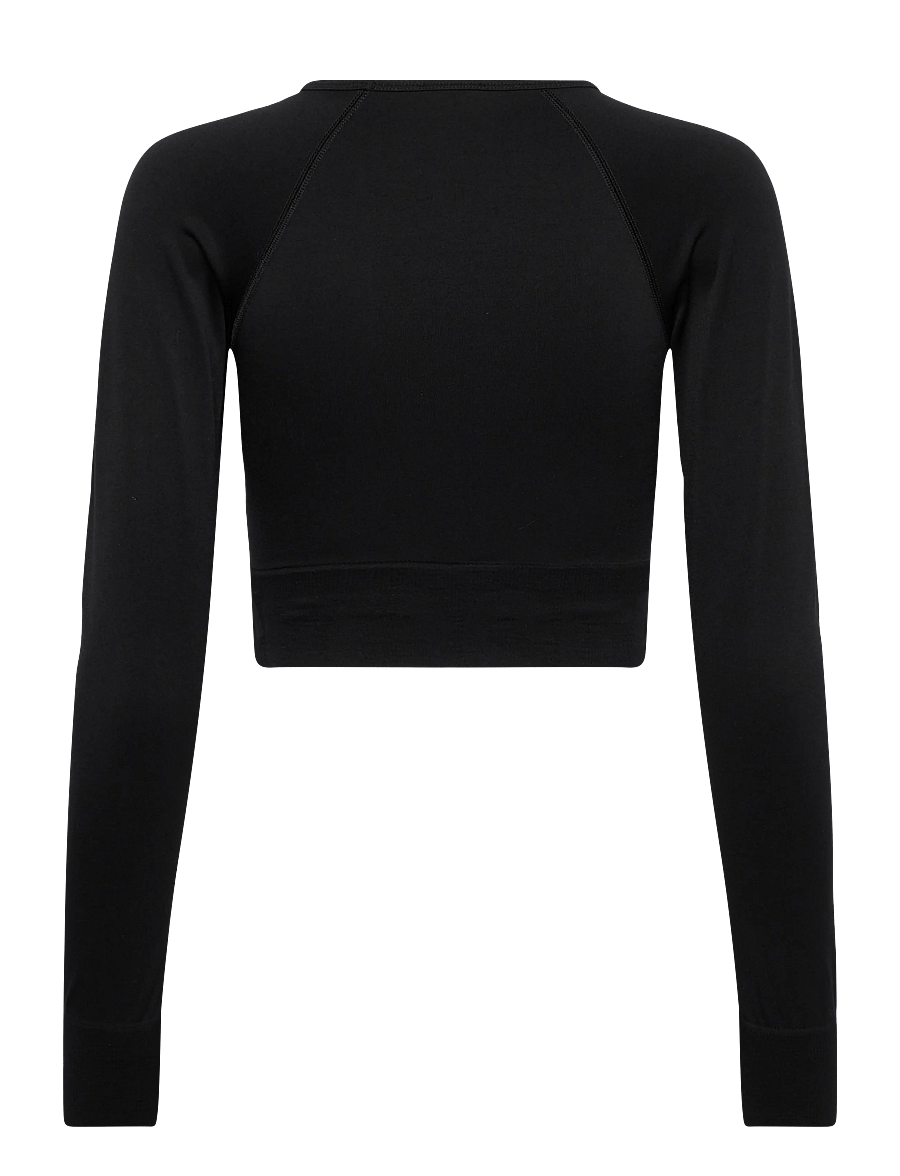 Closed - WOMEN CROPPED RAGLAN LONGSLEEVE T-SHIRTS BLACK - crop-tops - black - 2