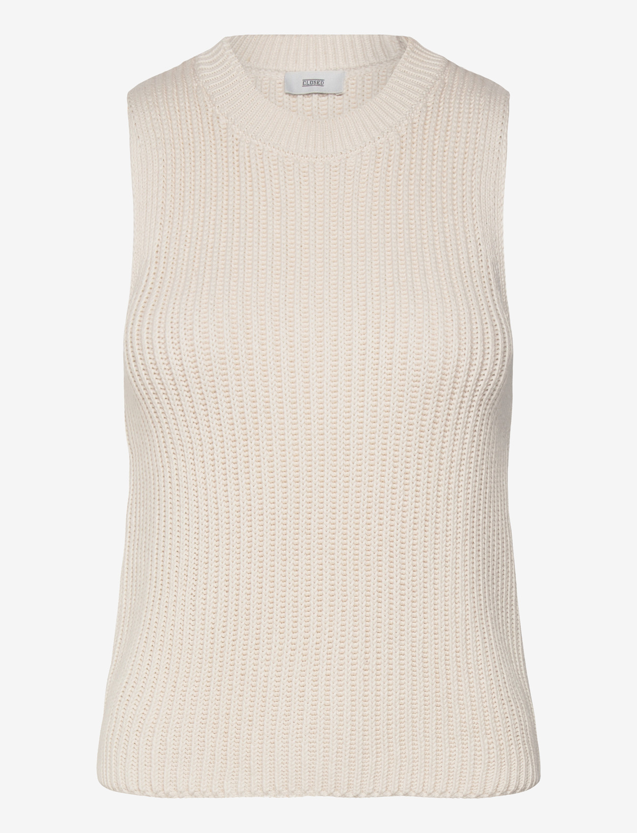 Closed - WOMEN CREW NECK RACER TOP KNITS ECRU - Ärmellose tops - ecru - 0