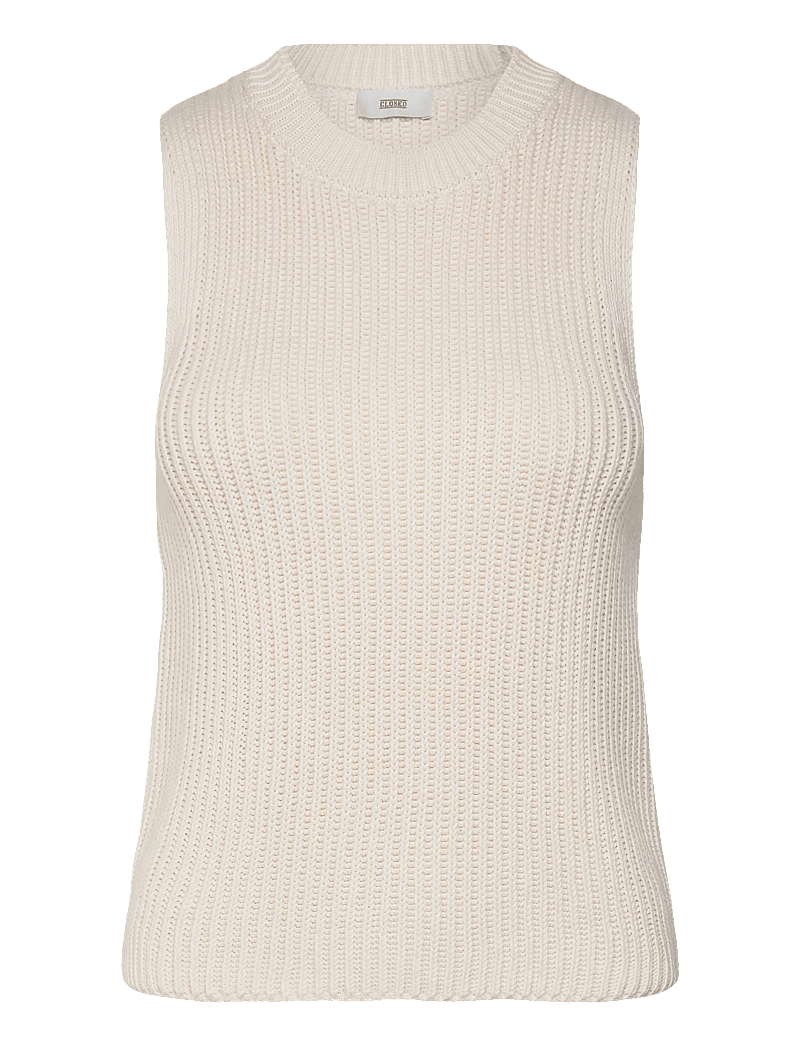 Closed - WOMEN CREW NECK RACER TOP KNITS ECRU - Ärmellose tops - ecru - 0