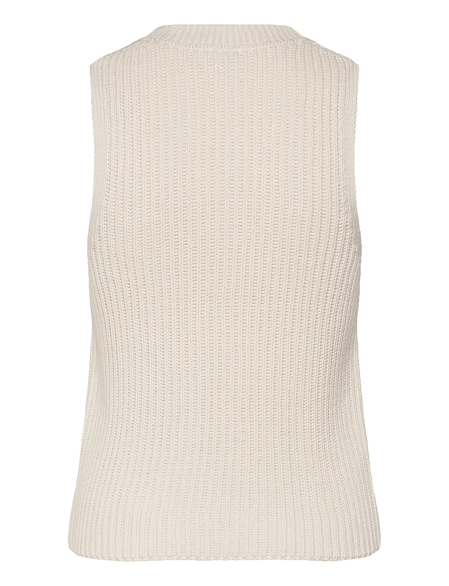 Closed - WOMEN CREW NECK RACER TOP KNITS ECRU - hihattomat topit - ecru - 2