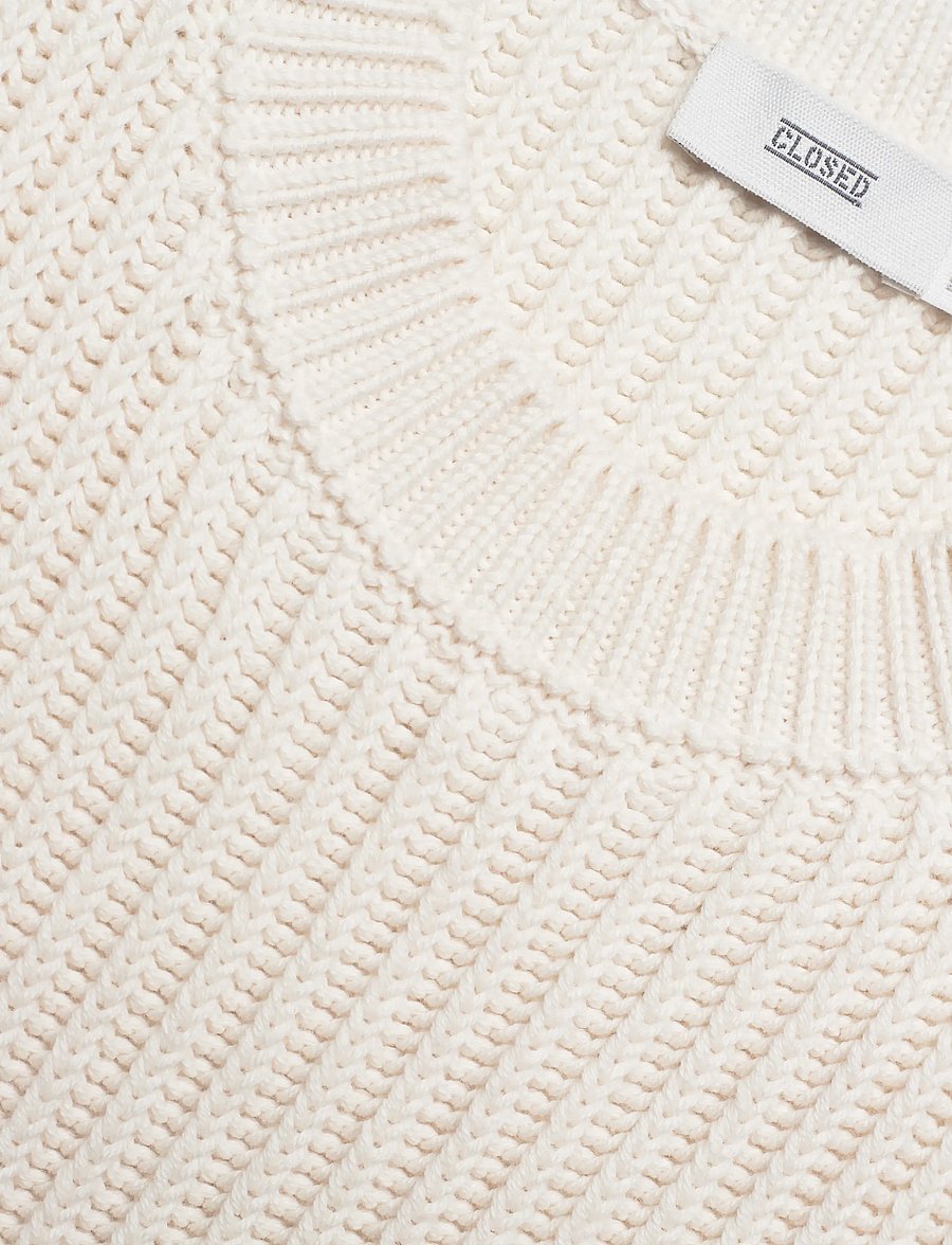 Closed - WOMEN CREW NECK RACER TOP KNITS ECRU - hihattomat topit - ecru - 5