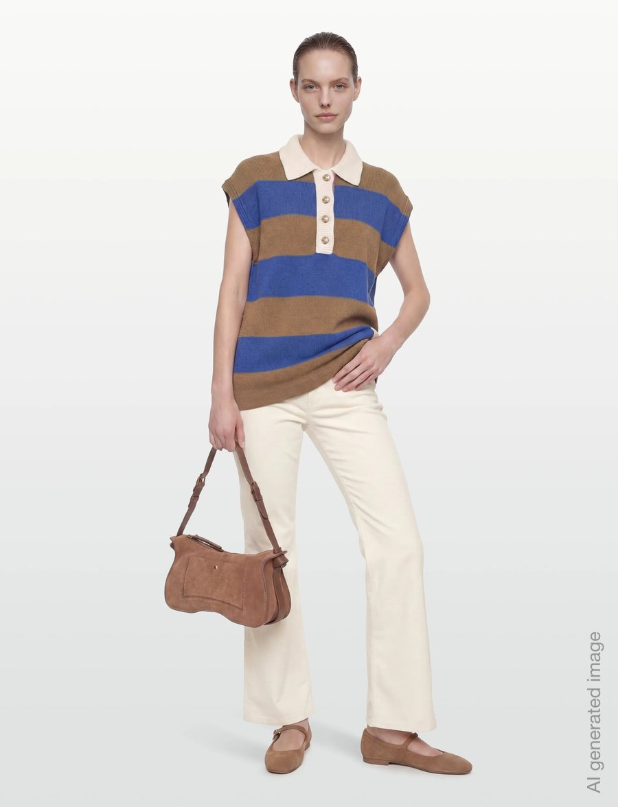 Closed - SLEEVELESS POLO KNITS ECRU - stickade västar - ecru - 0