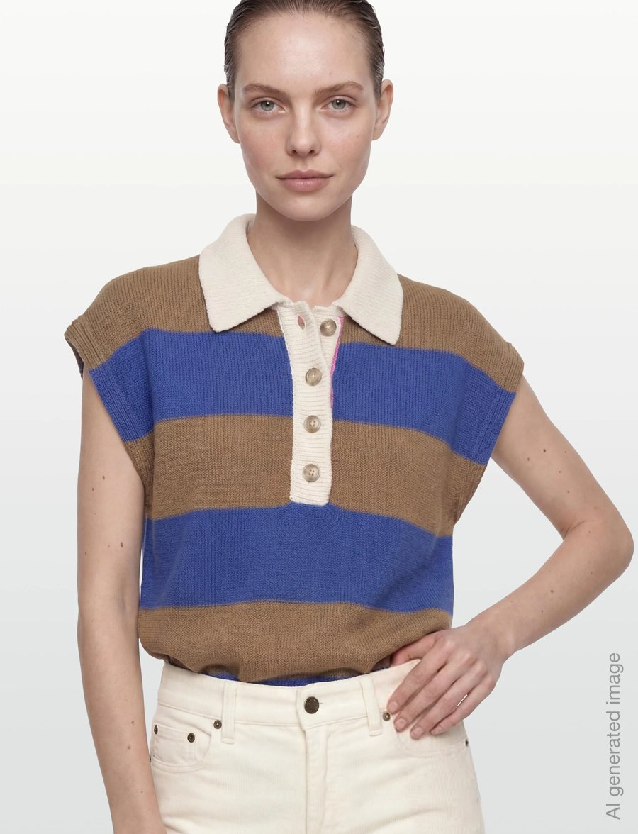Closed - SLEEVELESS POLO KNITS ECRU - stickade västar - ecru - 3