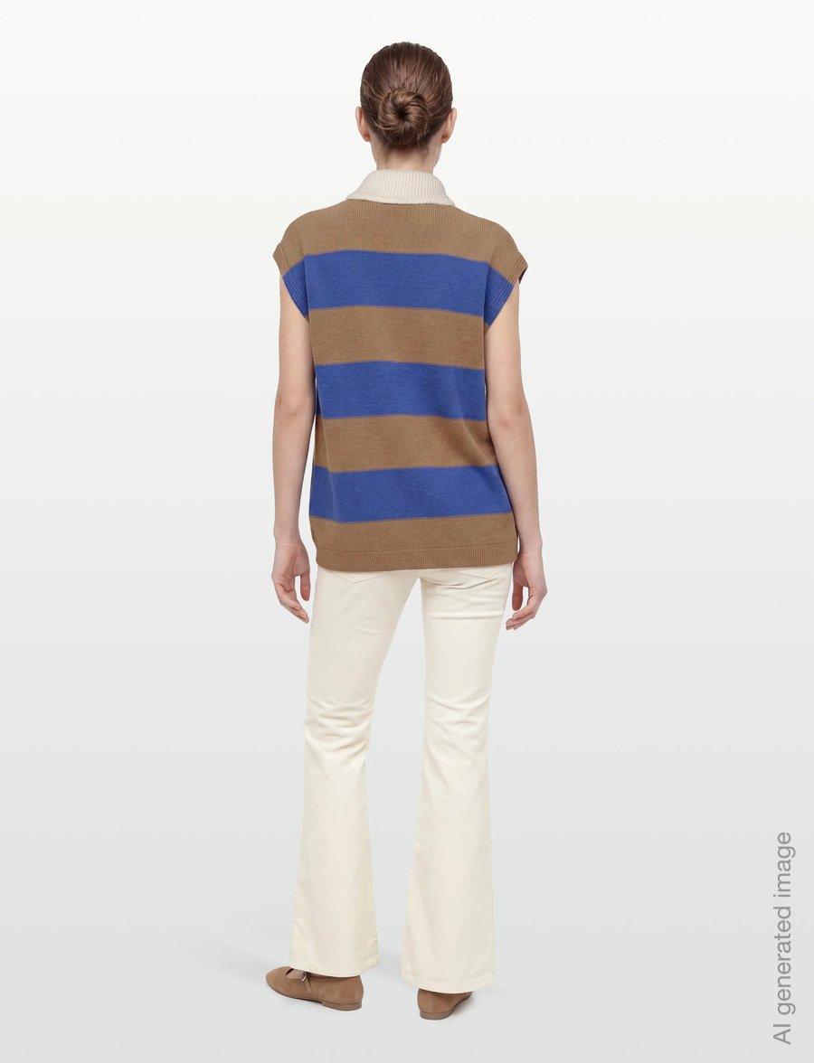 Closed - SLEEVELESS POLO KNITS ECRU - stickade västar - ecru - 4