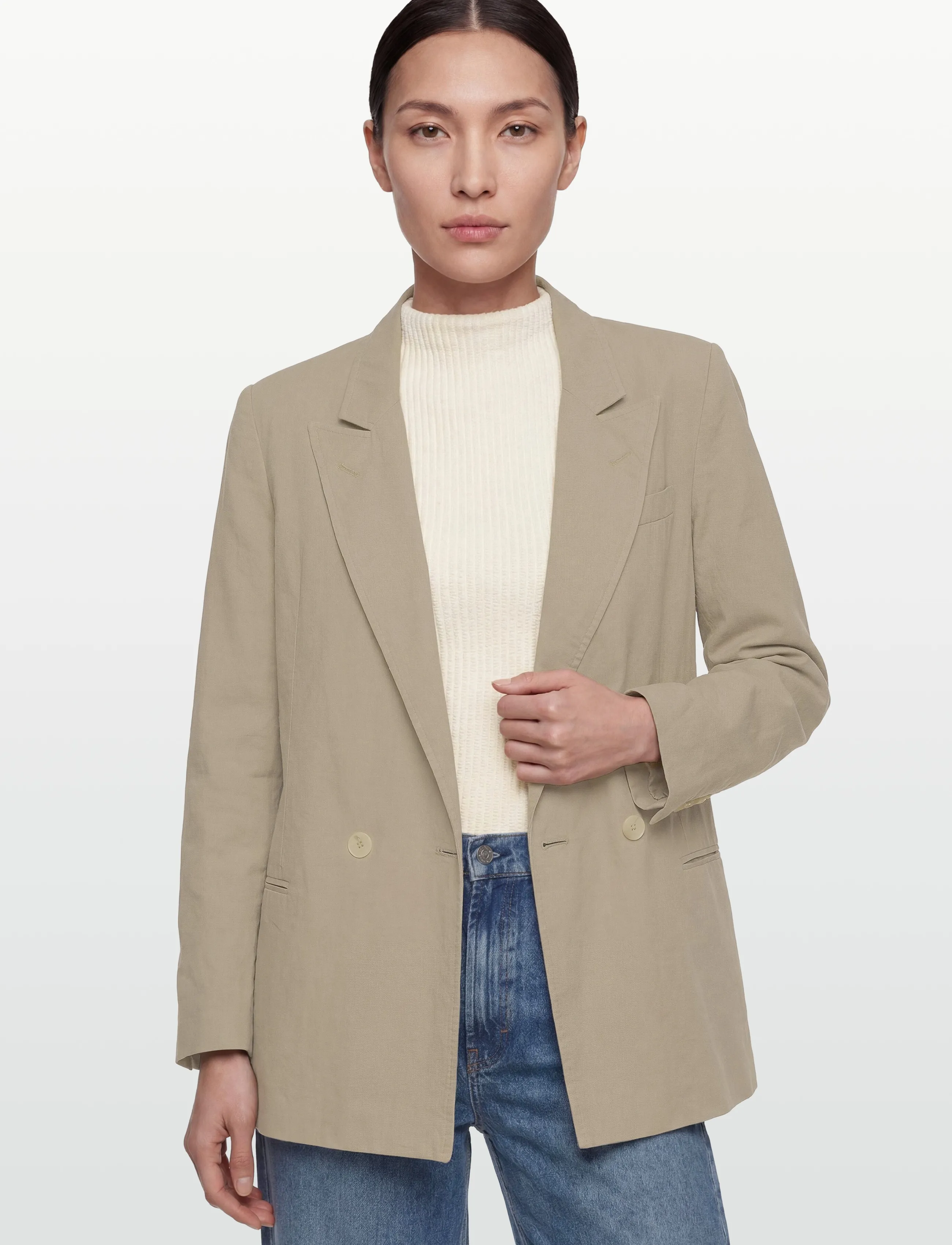 Closed - KAYCEE JACKET LIGHT MOSS GREEN - dobbeltradede blazere - light moss green - 3