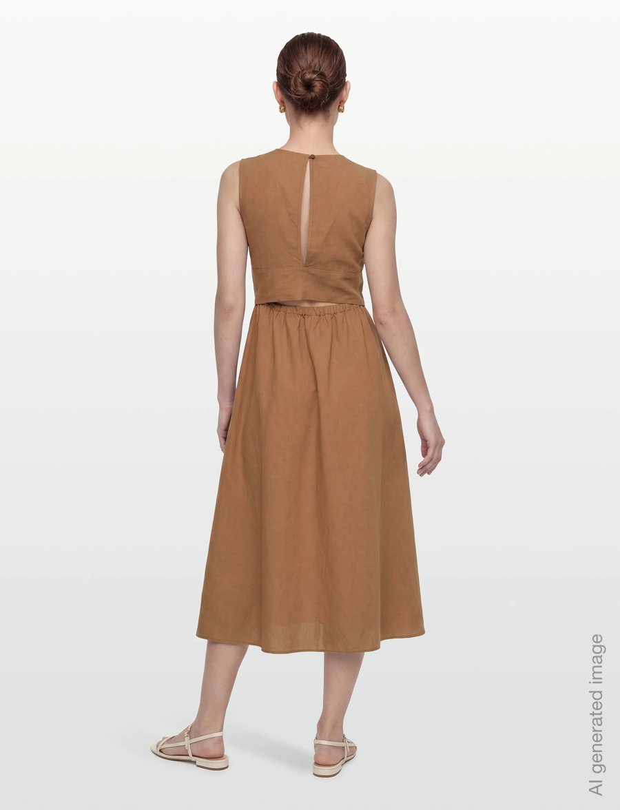 Closed - WAISTED BELT DRESSES NUTMEG - maxi dresses - nutmeg - 4