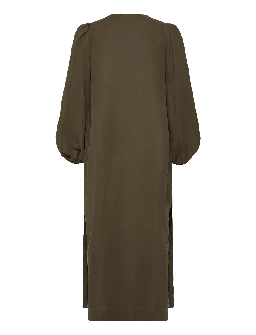 Closed - PUFF SLEEVE DRESS ARMY GREEN - maxikjoler - army green - 2