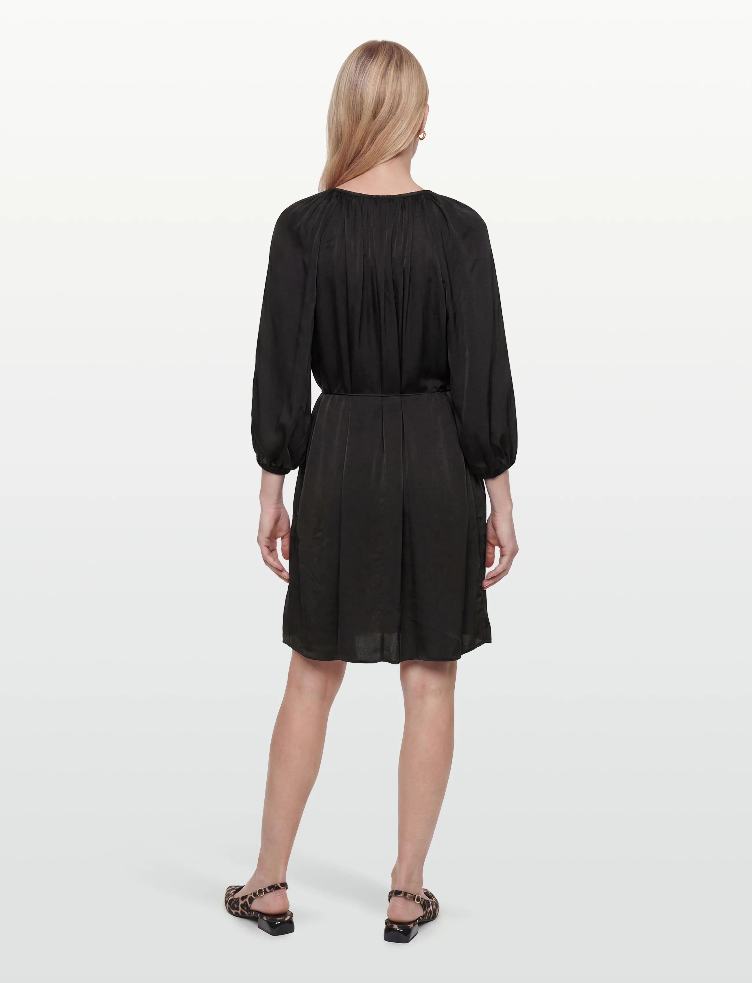 Closed - SHORT BELTED DRESS BLACK - short dresses - black - 4