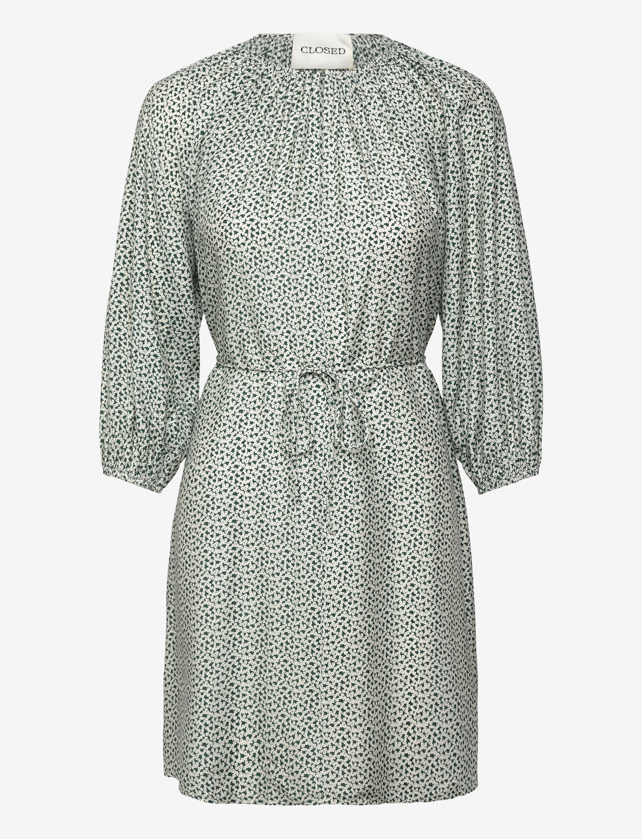 Closed - SHORT BELTED DRESS FERN GREEN - short dresses - fern green - 1