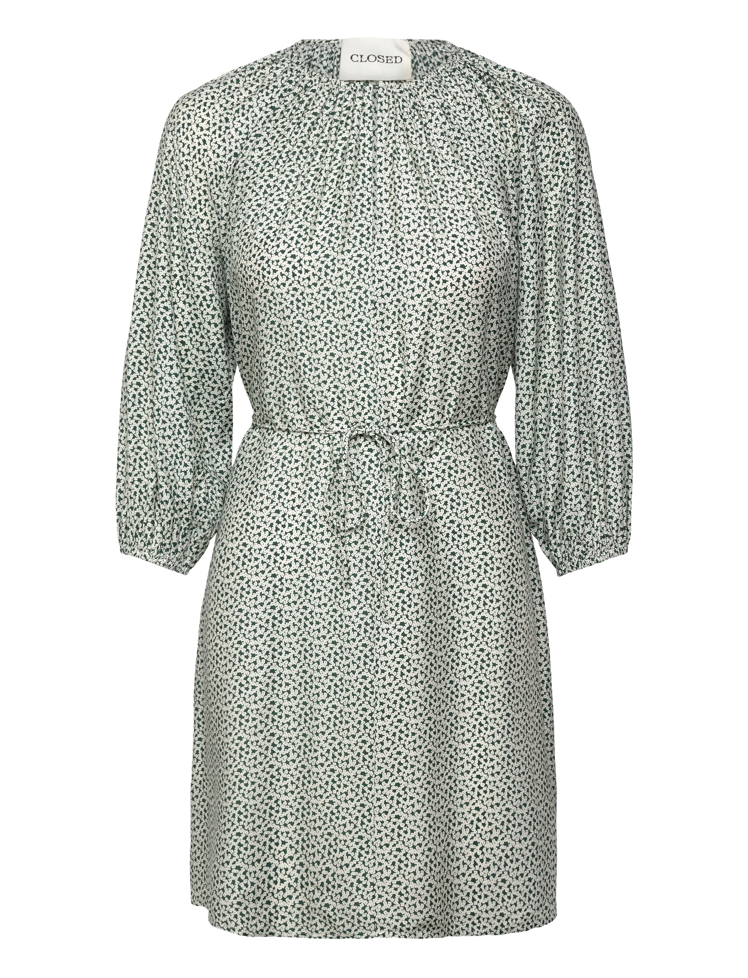 Closed SHORT BELTED DRESS FERN GREEN - Nyheder - FERN GREEN / green