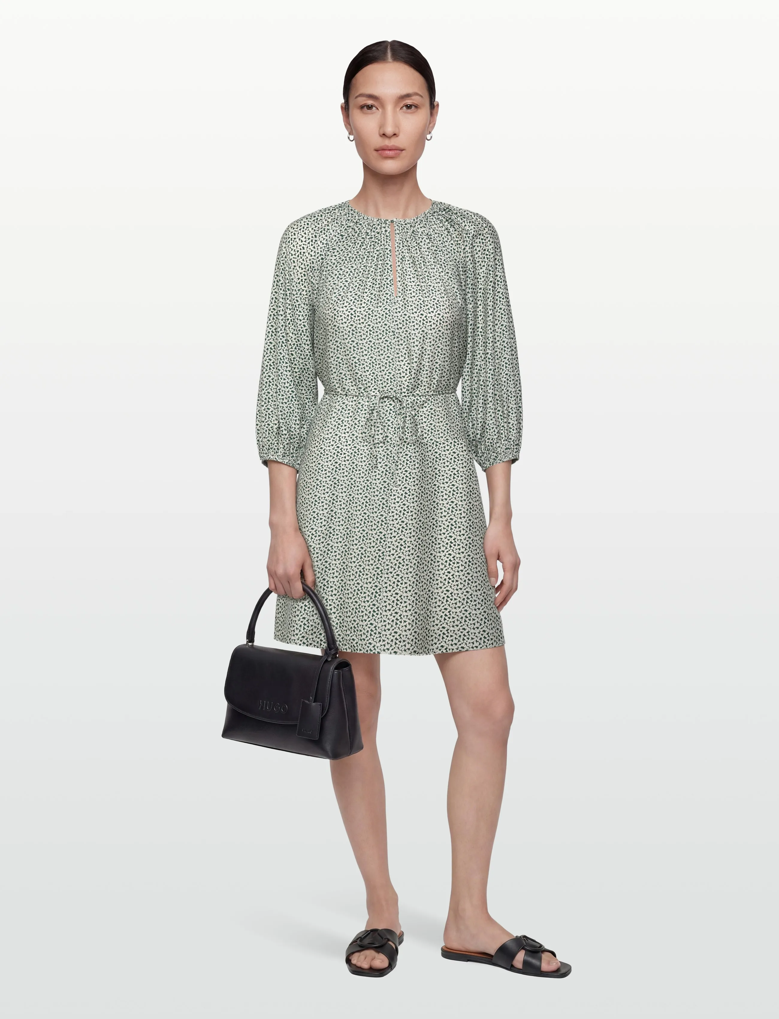 Closed Short Belted Dress Fern Green, XS, Designer, Grün - Dress, Frauen
