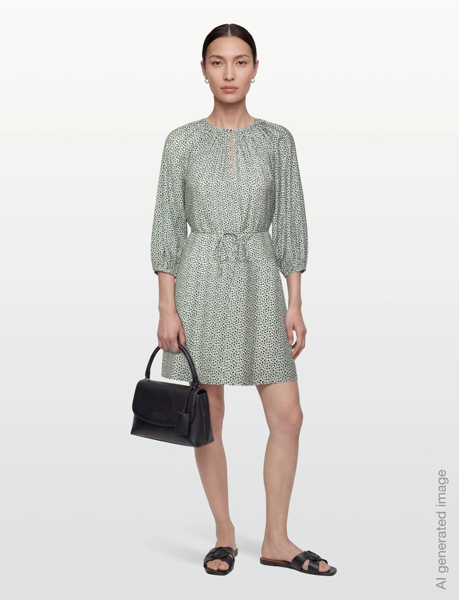 Closed - SHORT BELTED DRESS FERN GREEN - korta klänningar - fern green - 0