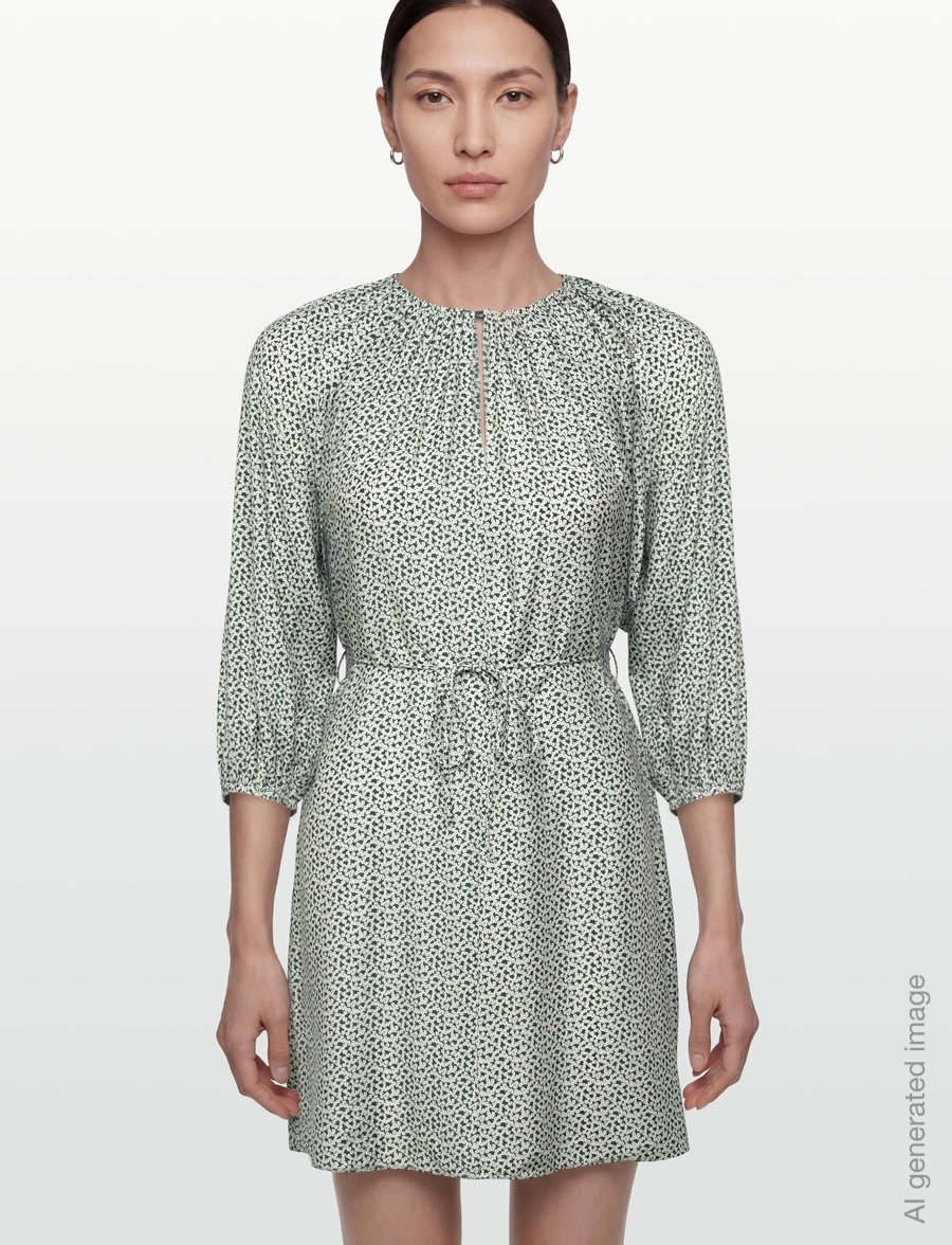 Closed - SHORT BELTED DRESS FERN GREEN - korta klänningar - fern green - 3