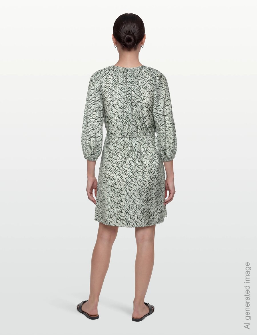 Closed - SHORT BELTED DRESS FERN GREEN - korta klänningar - fern green - 4